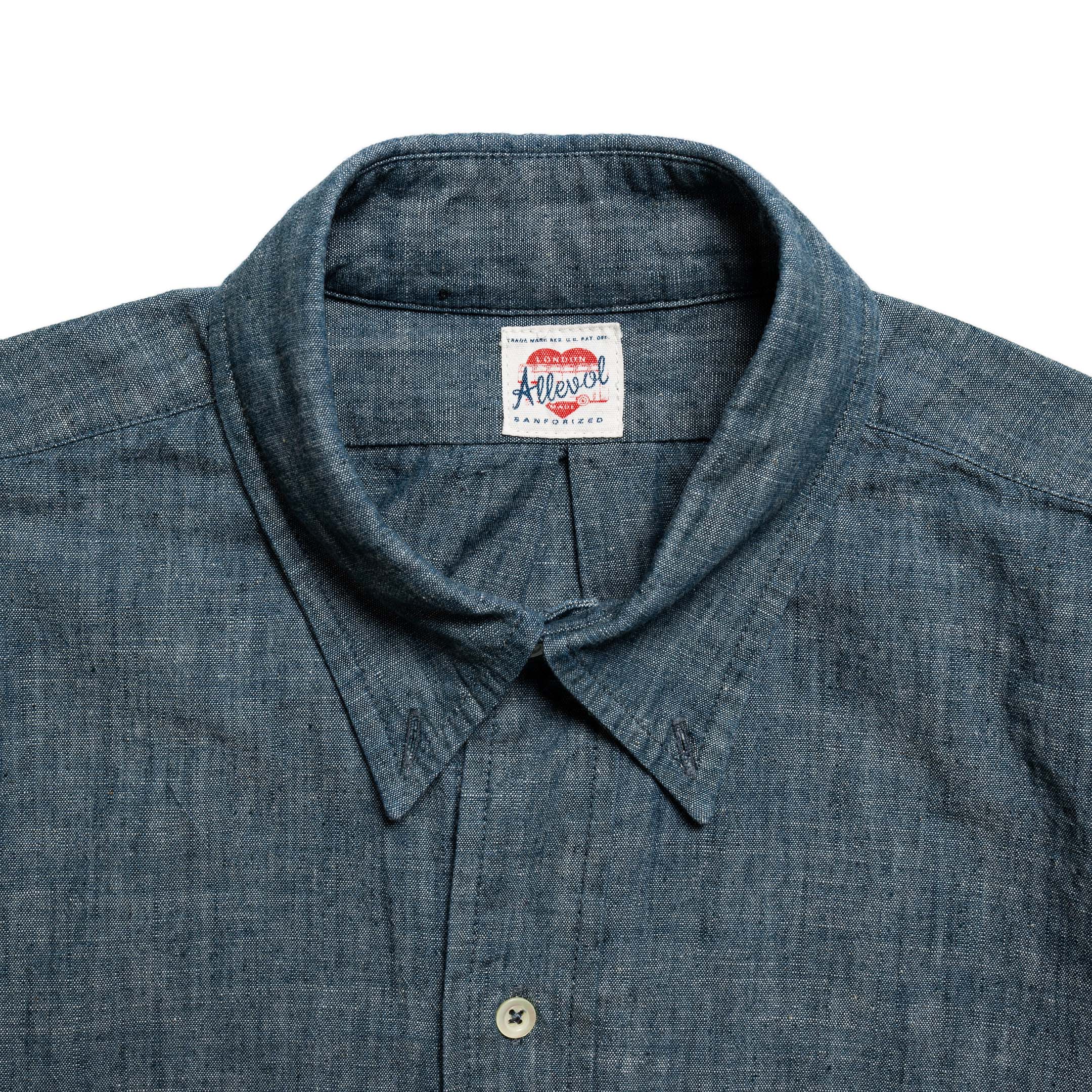 Allevol Chambray Work Shirt Blue - Image 3