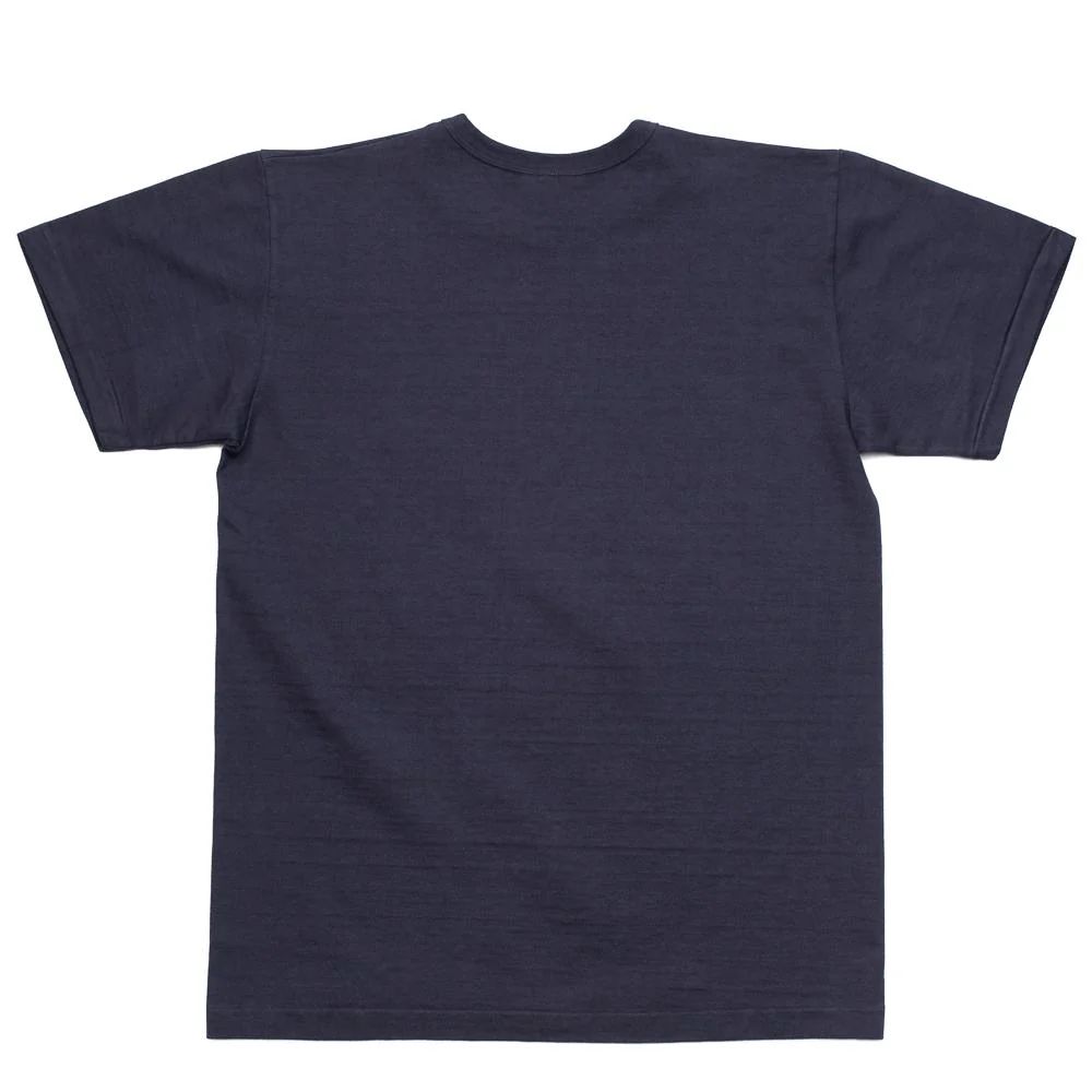 Allevol Heavy Duty Crew Neck Square Pocket T-shirt Navy - Image 3