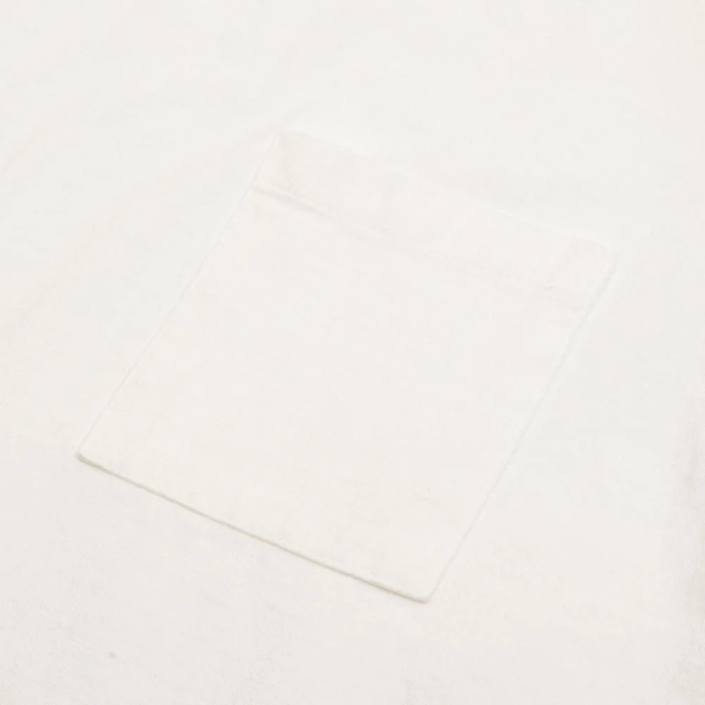Allevol Heavy Duty Crew Neck Square Pocket T-shirt White - Image 3