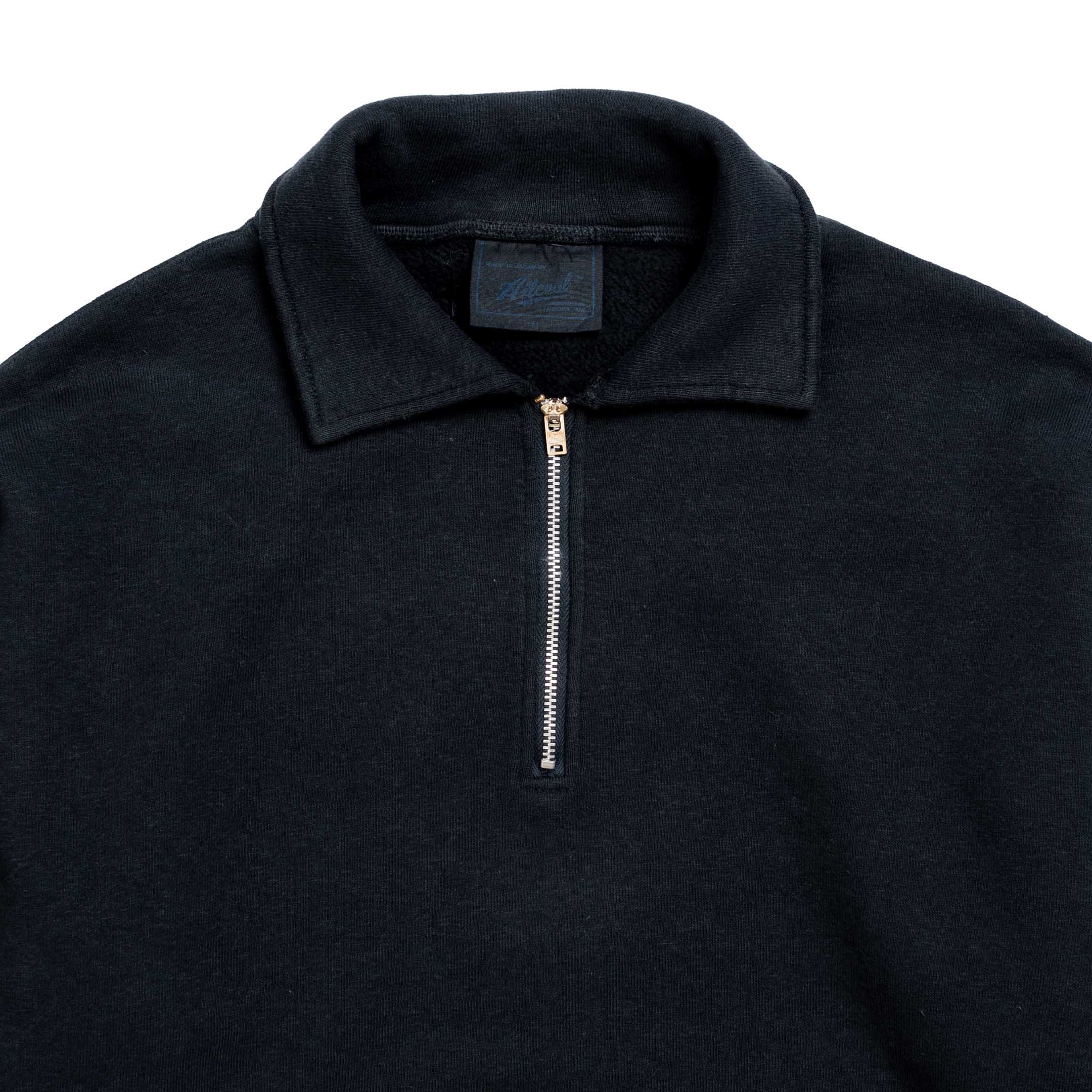 Allevol Loopwheel Quarter Zip Sweatshirt Black - Image 2