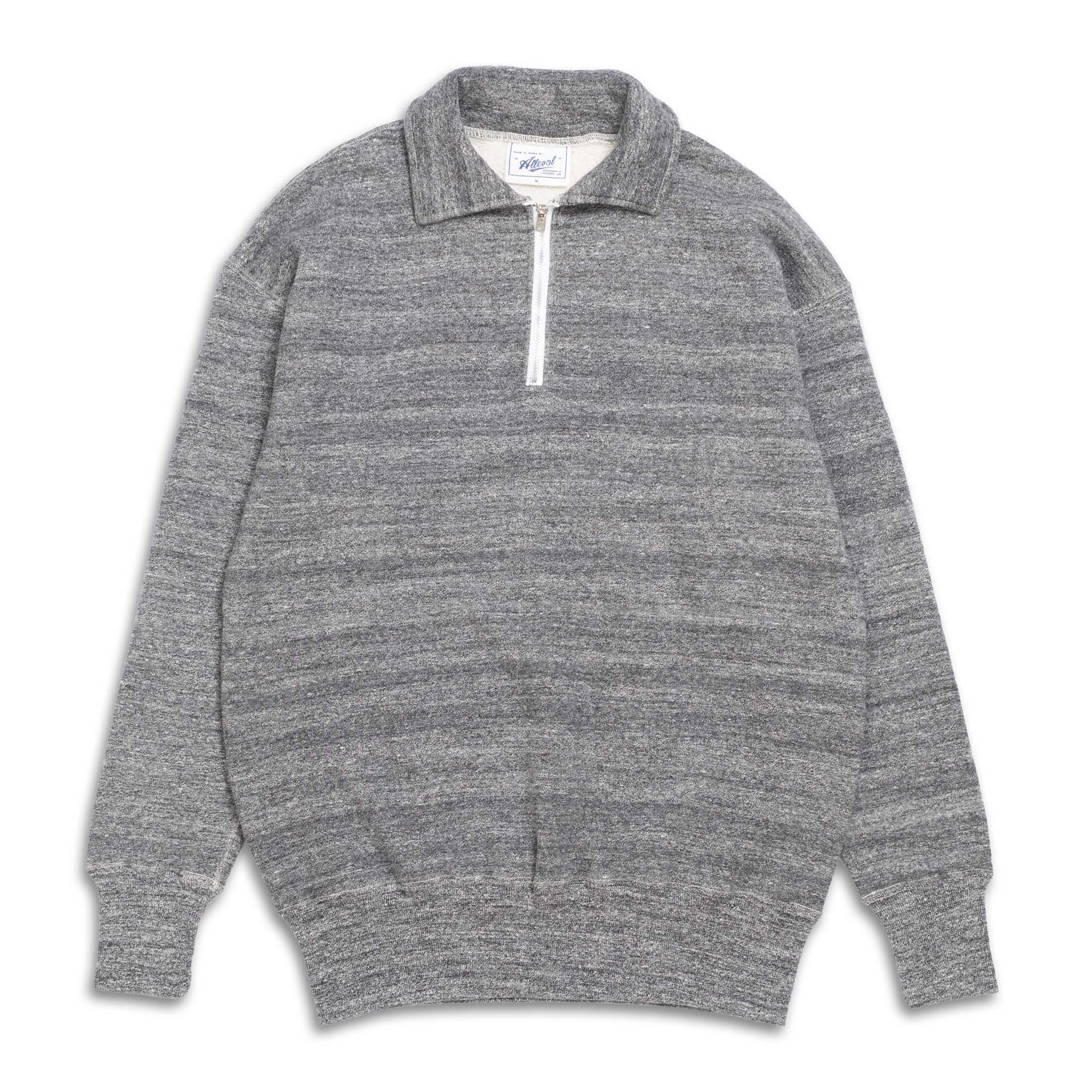Allevol Loopwheel Quarter Zip Sweatshirt Dark Grey