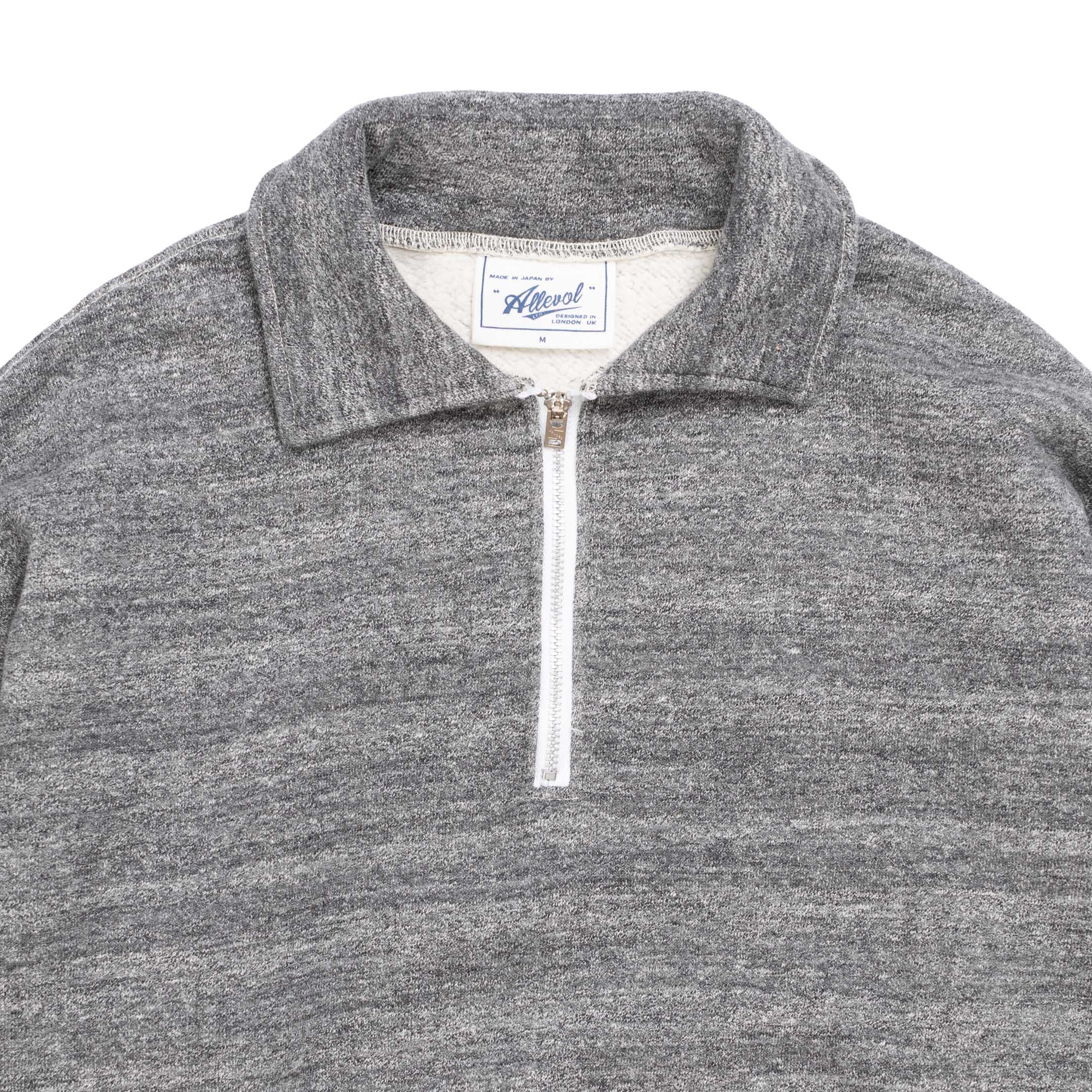 Allevol Loopwheel Quarter Zip Sweatshirt Dark Grey - Image 2