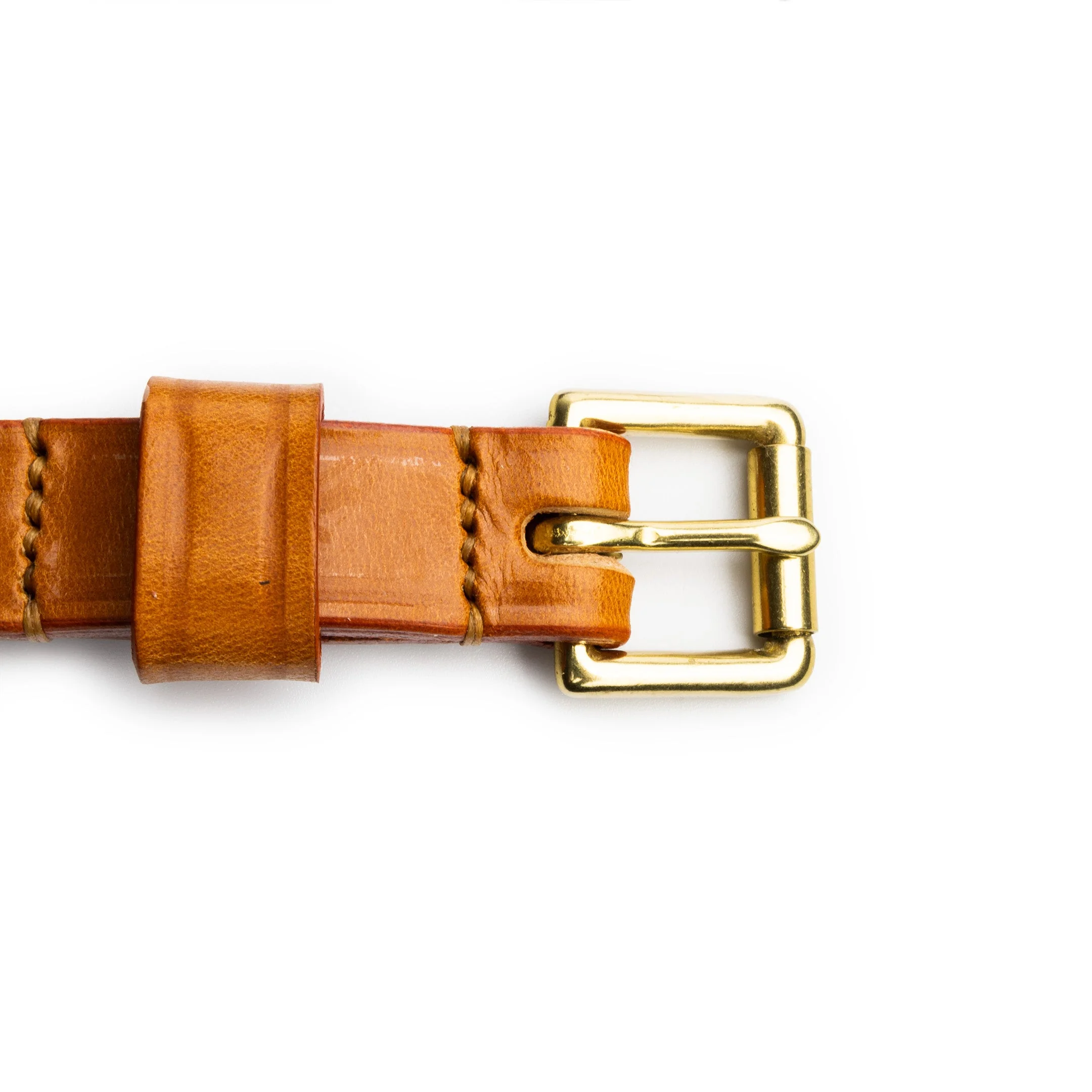 Allevol Narrow Belt Light Havana x Brass - Image 2