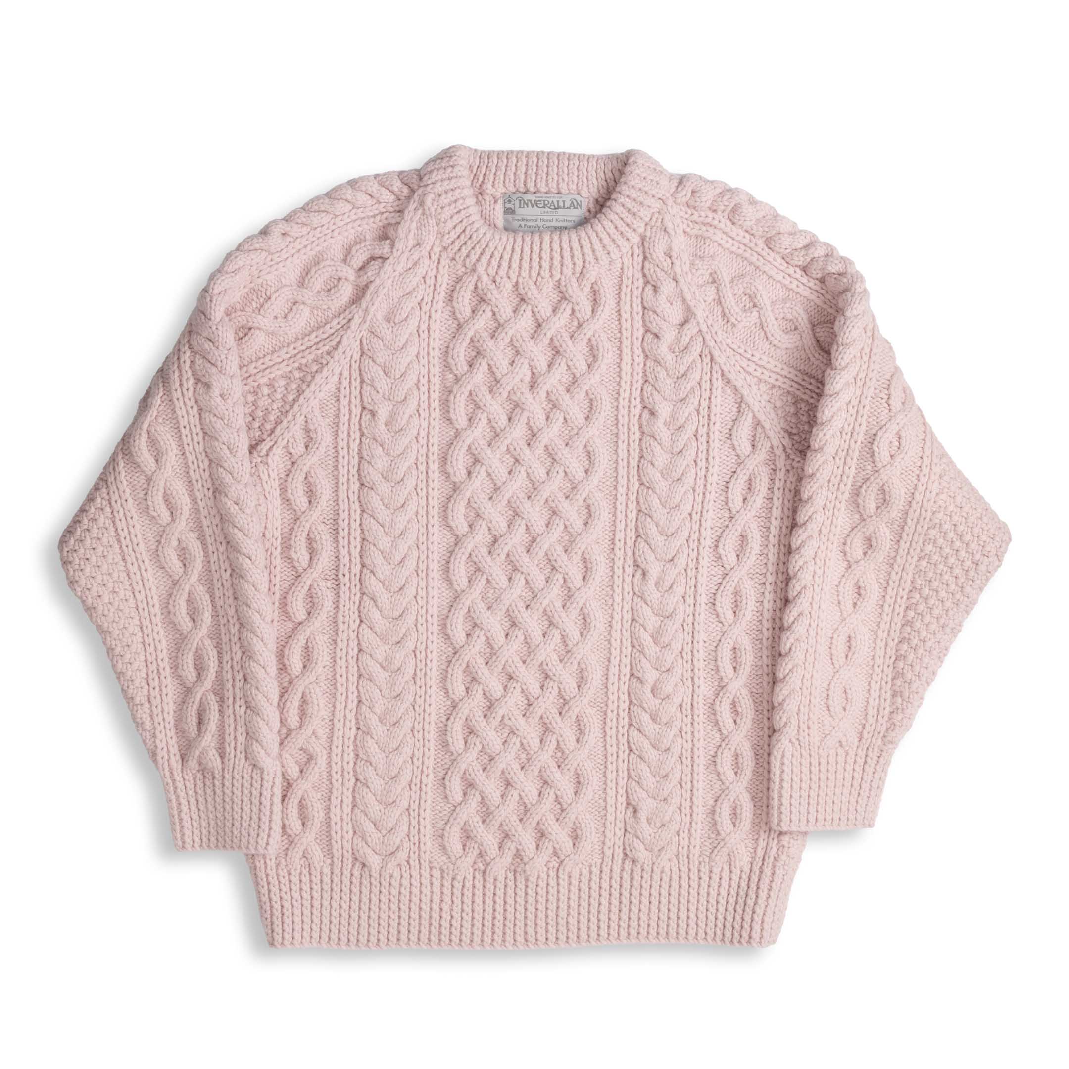 Allevol x Inverallan 1A Country Meetings Crew Neck Sweater Merino Lambswool Pink Gin 333