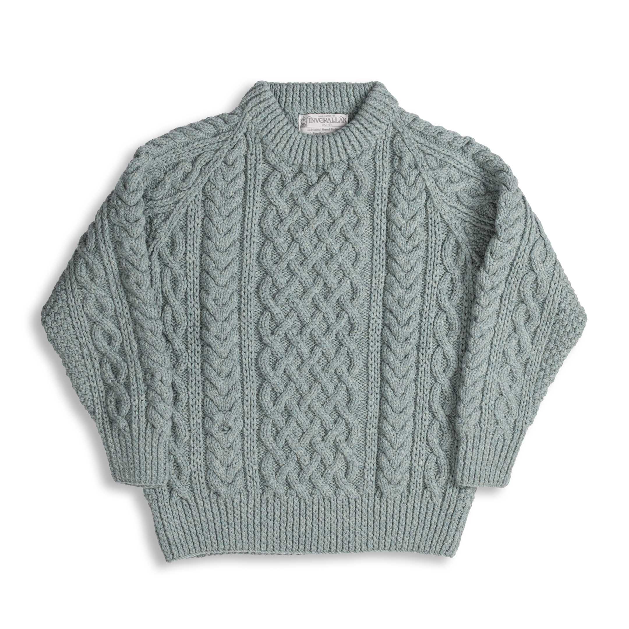 Allevol x Inverallan 1A Country Meetings Crew Neck Sweater Merino Lambswool Topaz