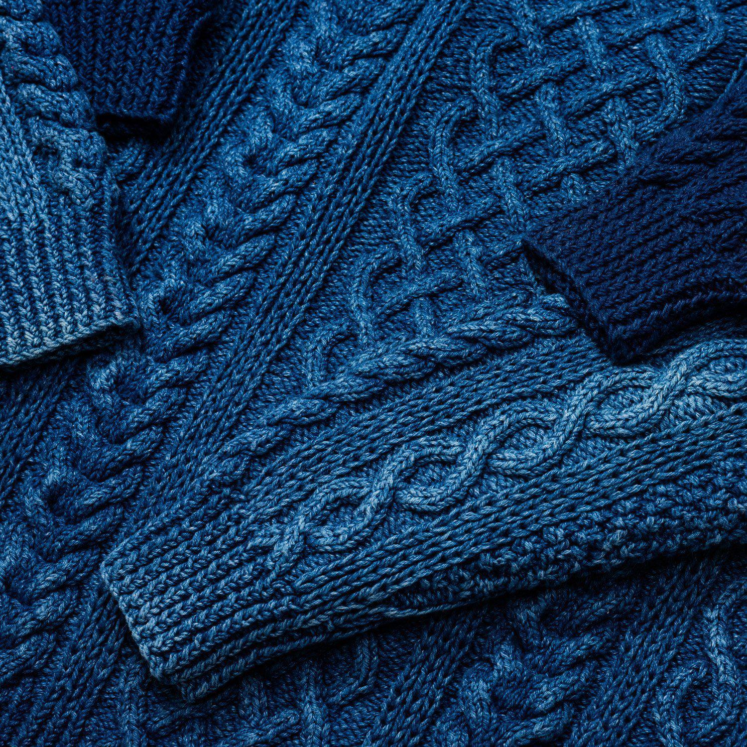 Allevol x Inverallan Cable Knit Crew 1A Indigo - Image 10