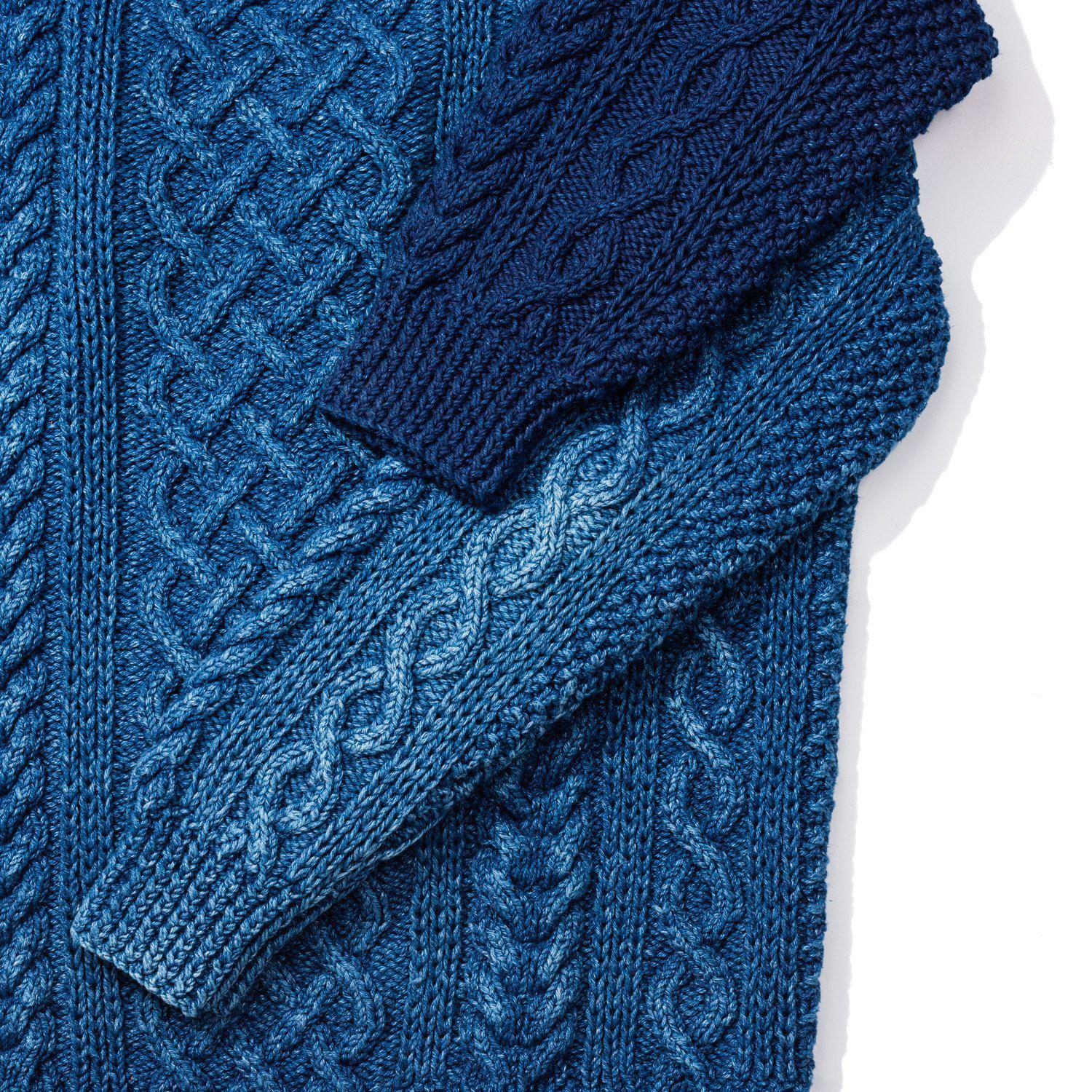 Allevol x Inverallan Cable Knit Crew 1A Indigo - Image 11