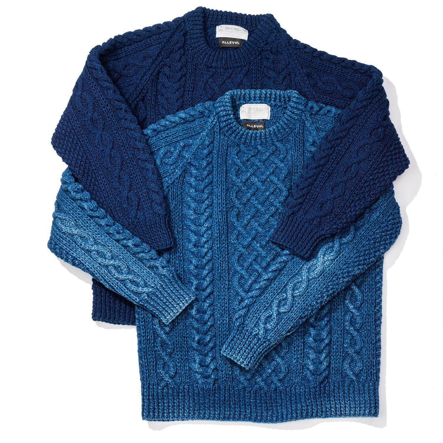 Allevol x Inverallan Cable Knit Crew 1A Indigo - Image 7