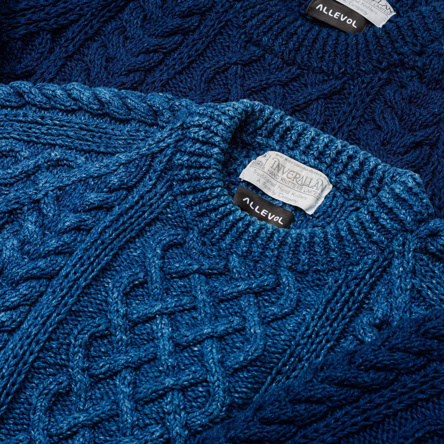 Allevol x Inverallan Cable Knit Crew 1A Indigo - Image 9