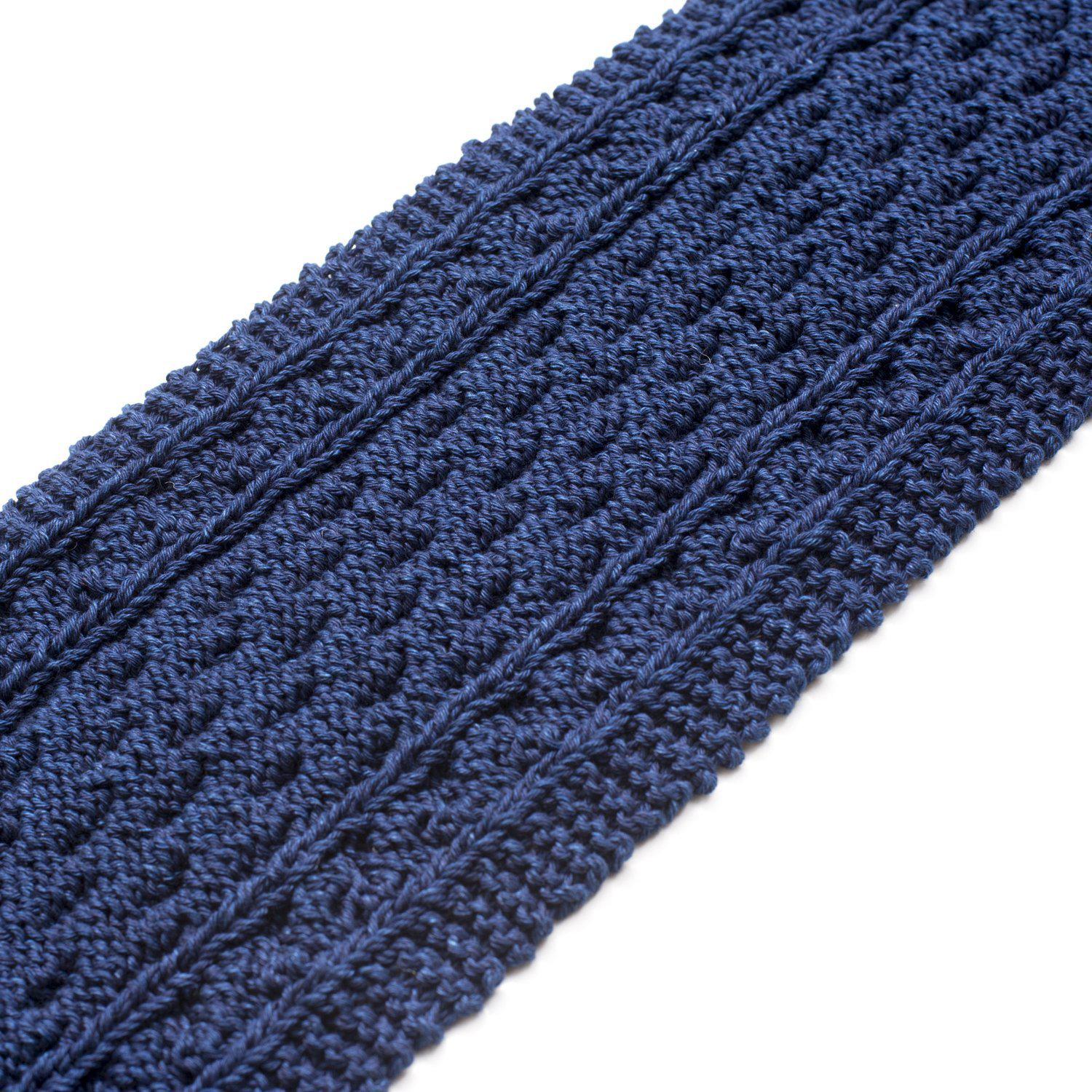 Allevol x Inverallan Knit Cotton Scarf Indigo 12A - Image 3