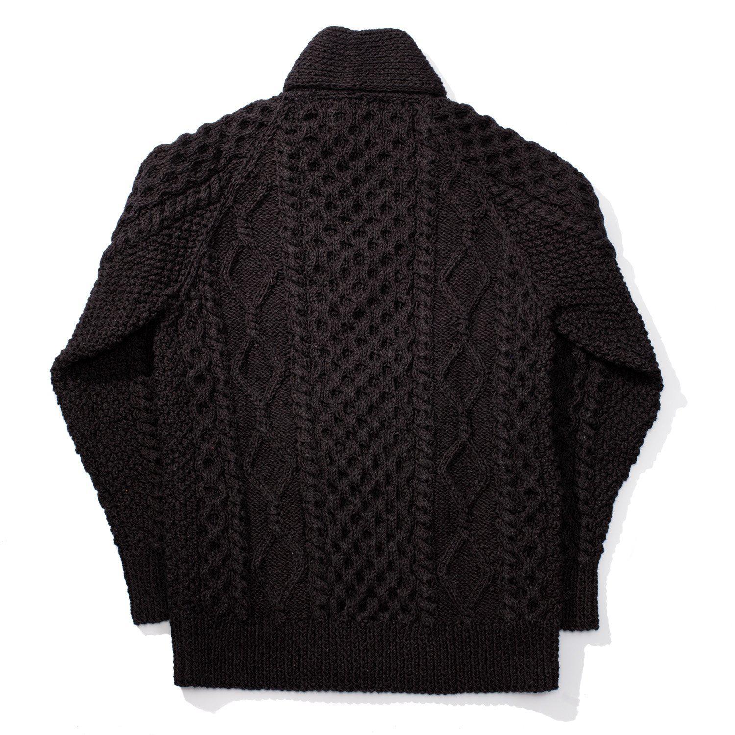 Allevol x Inverallan Shawl Collar Cardigan 6A Indigo Cotton Black - Image 2