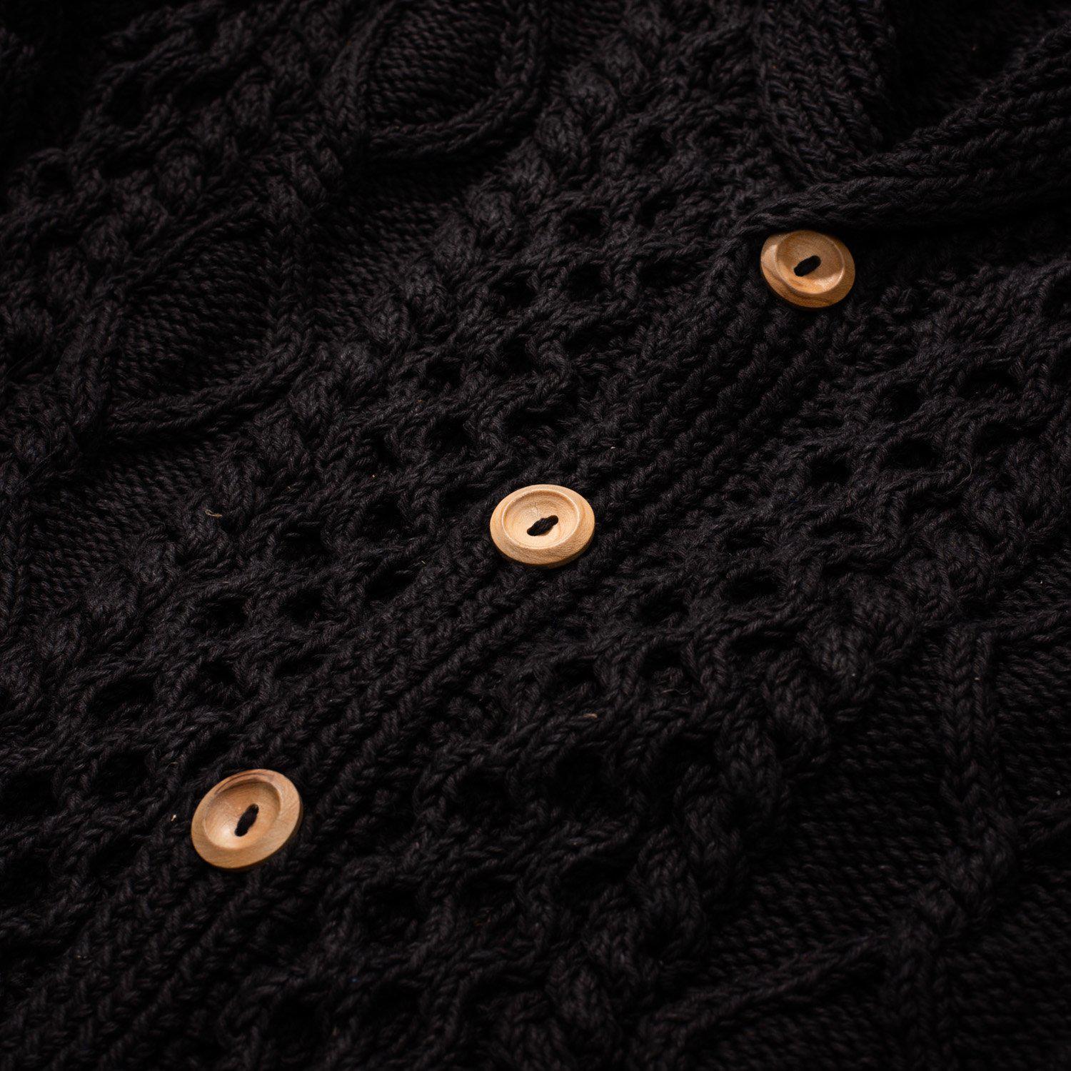 Allevol x Inverallan Shawl Collar Cardigan 6A Indigo Cotton Black - Image 3