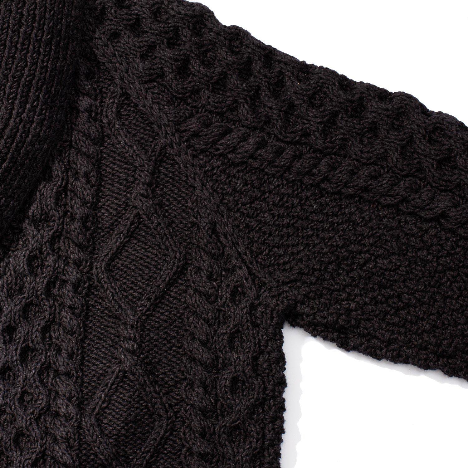 Allevol x Inverallan Shawl Collar Cardigan 6A Indigo Cotton Black - Image 5