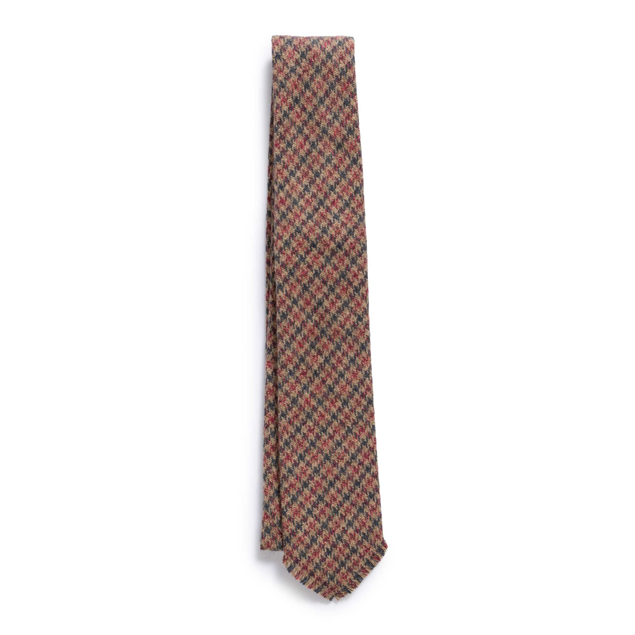 Anatomica Hand Fringe Tie Cotton Tweed Pink