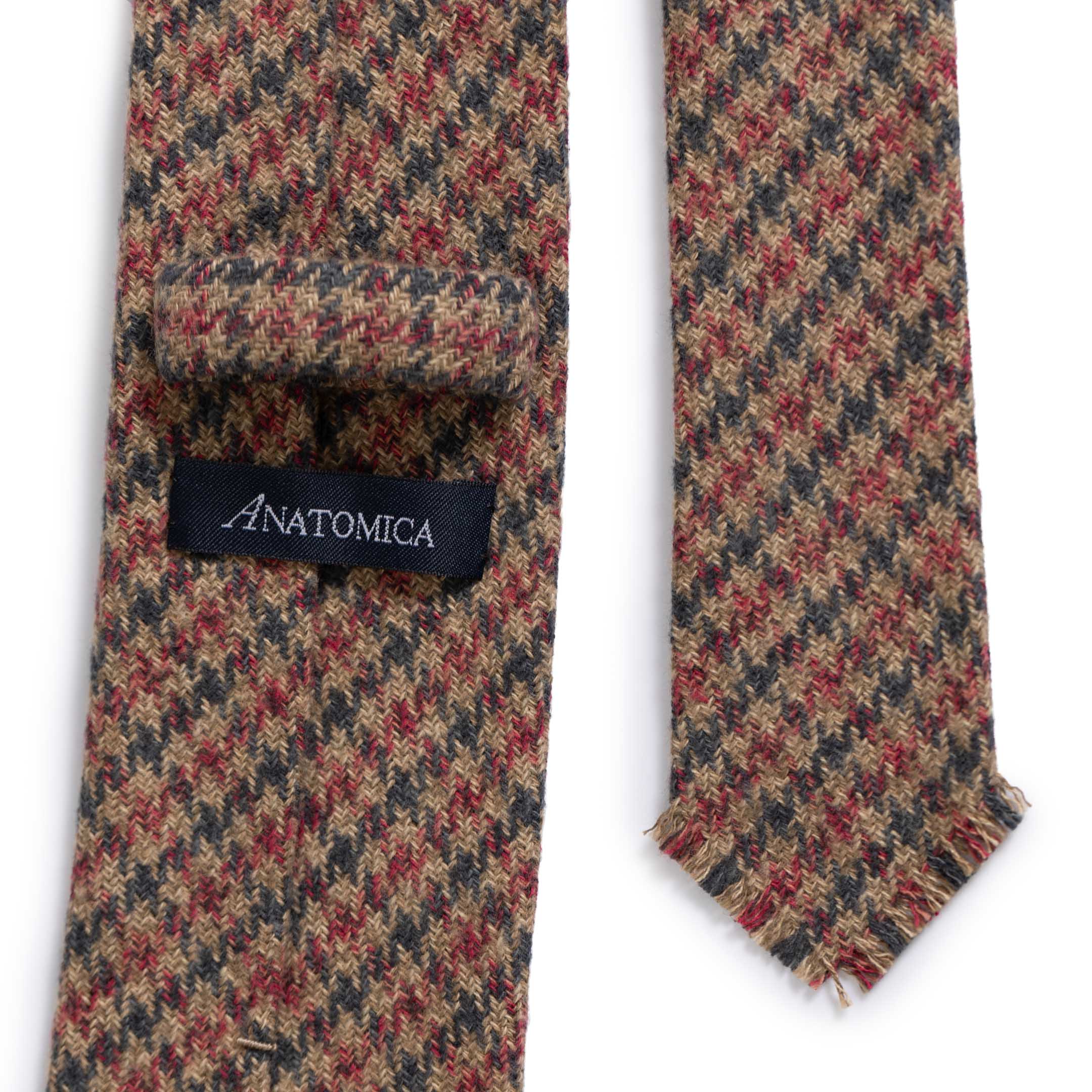 Anatomica Hand Fringe Tie Cotton Tweed Pink - Image 3