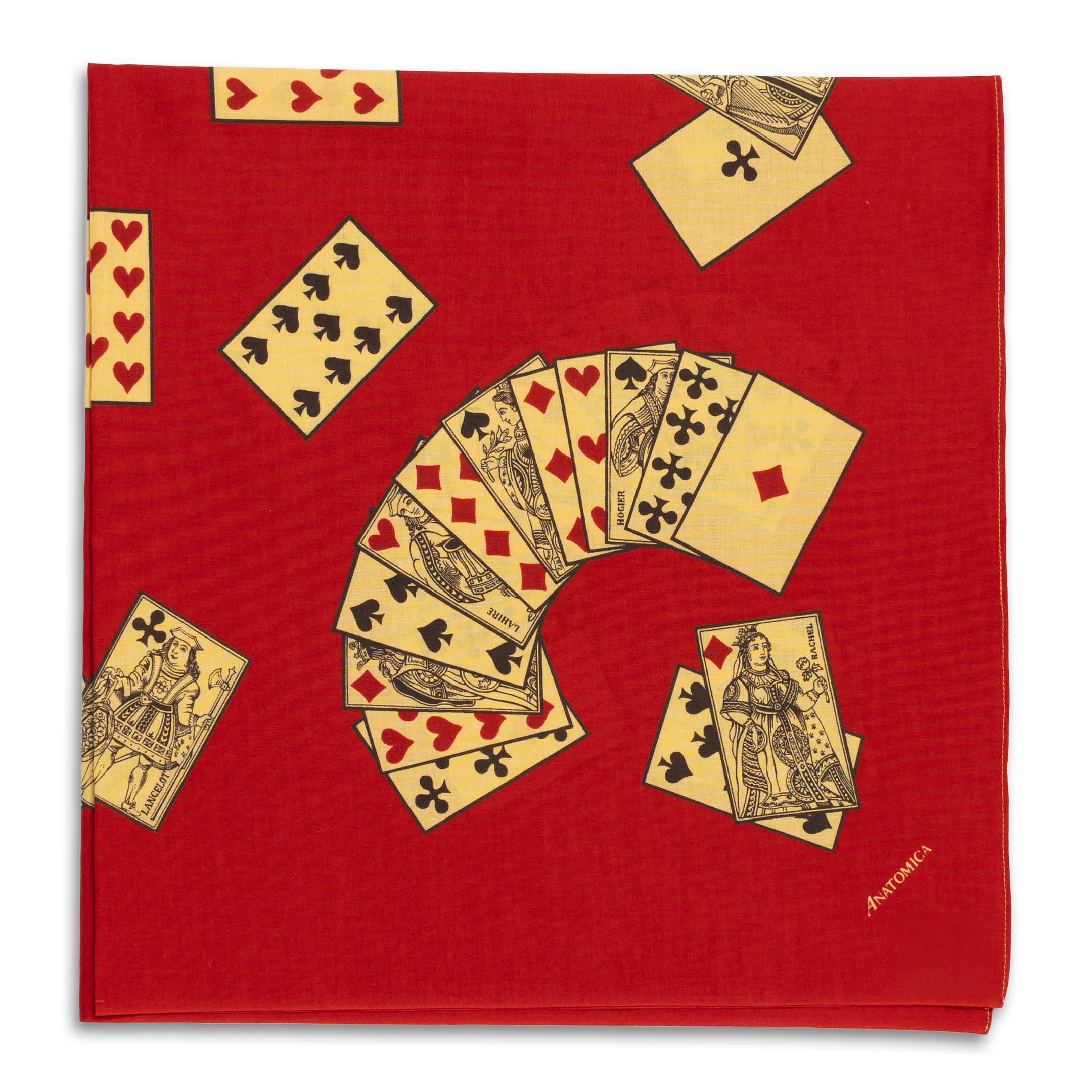 Anatomica Playing Cards Scarf Red
