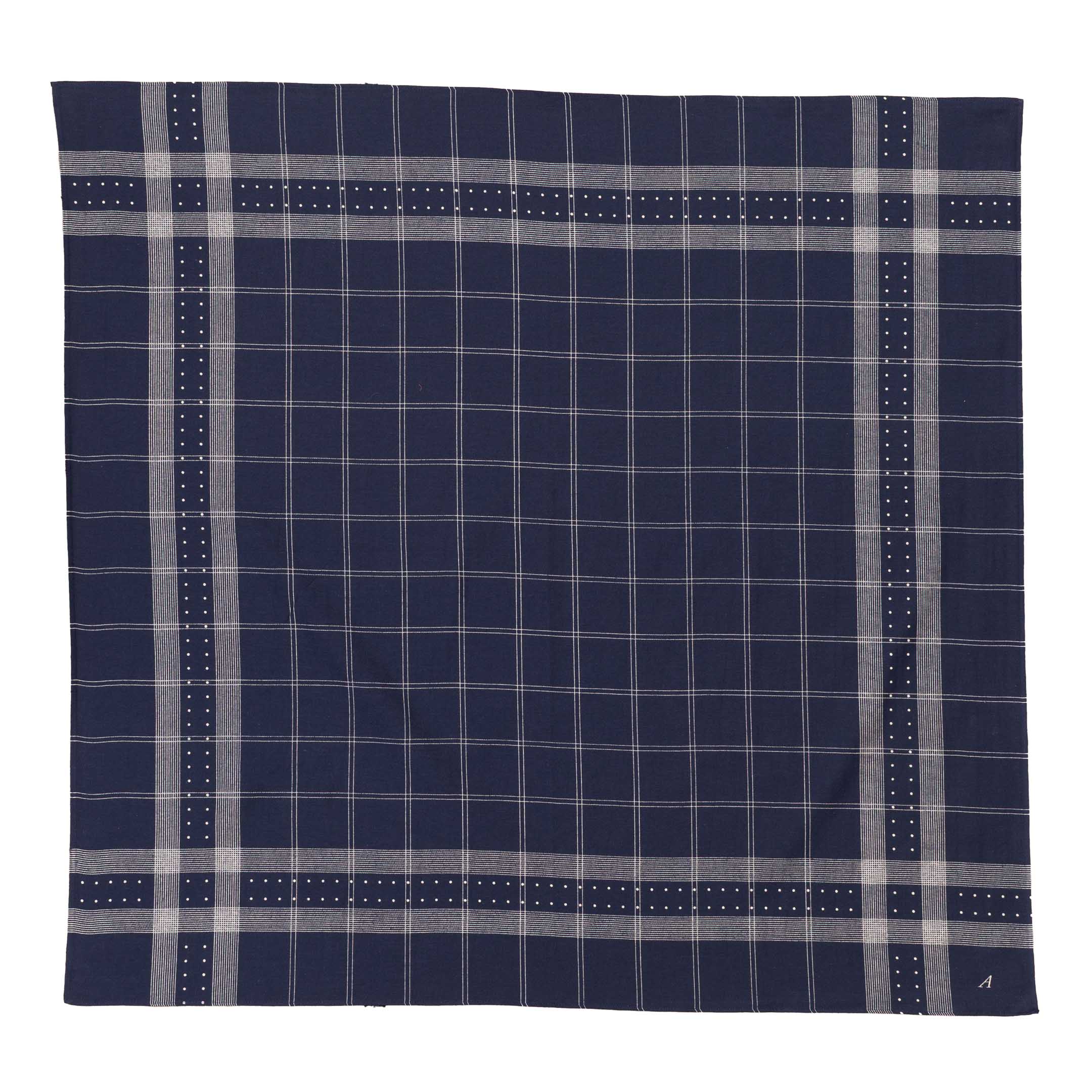 Anatomica Satin Scarf Stripe Dot Navy