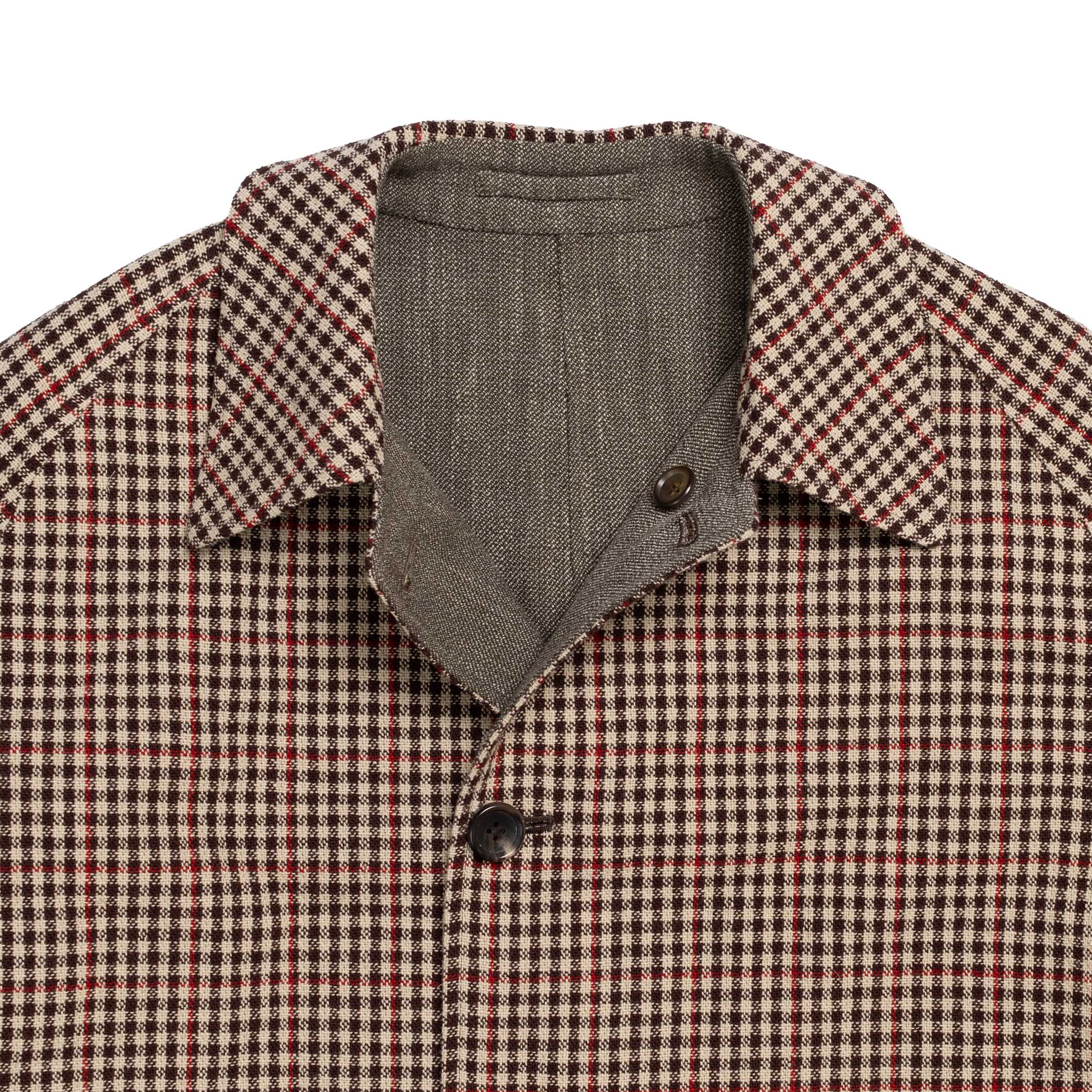 Anatomica Single Raglan 35 Reversible Coat Beige Check - Image 3