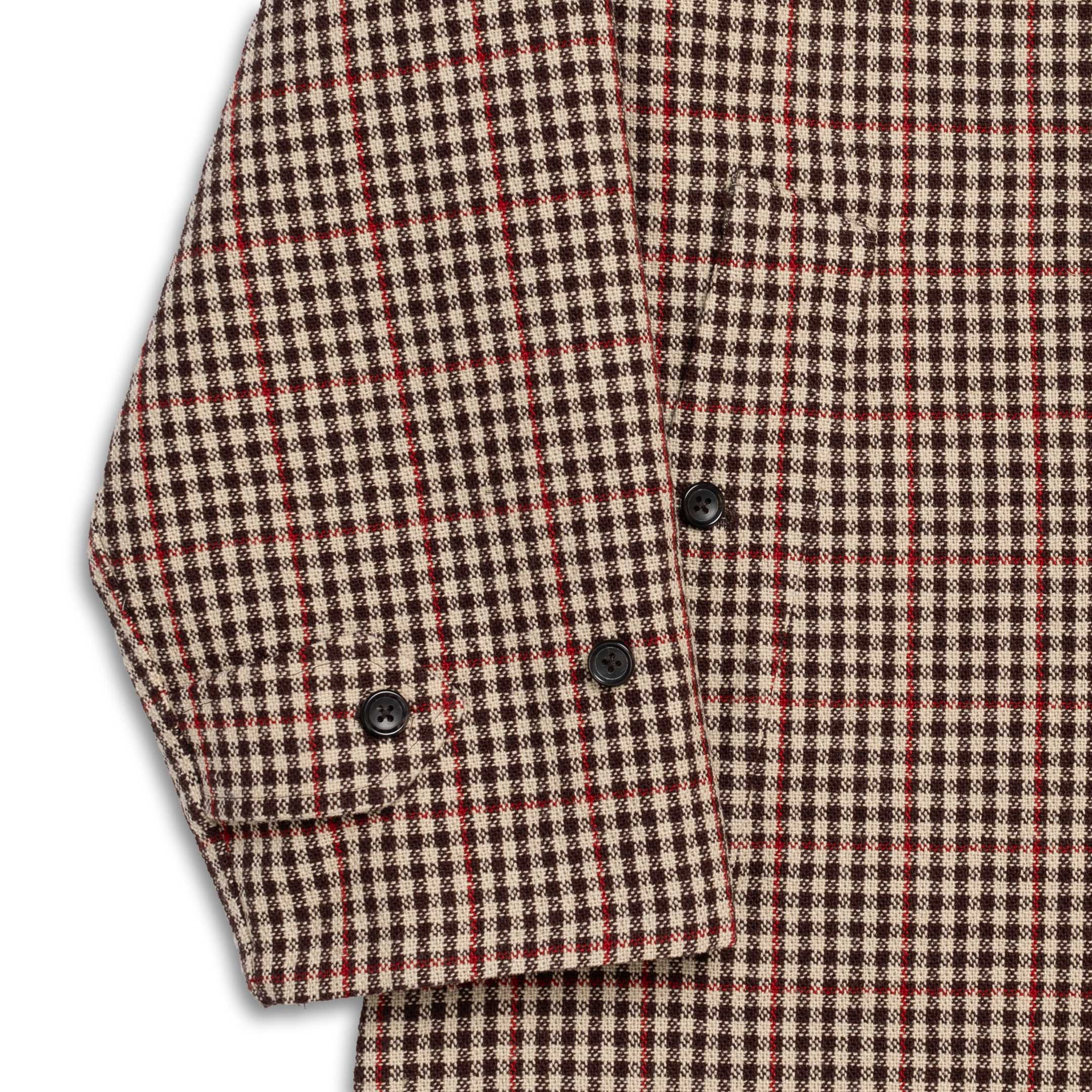 Anatomica Single Raglan 35 Reversible Coat Beige Check - Image 4