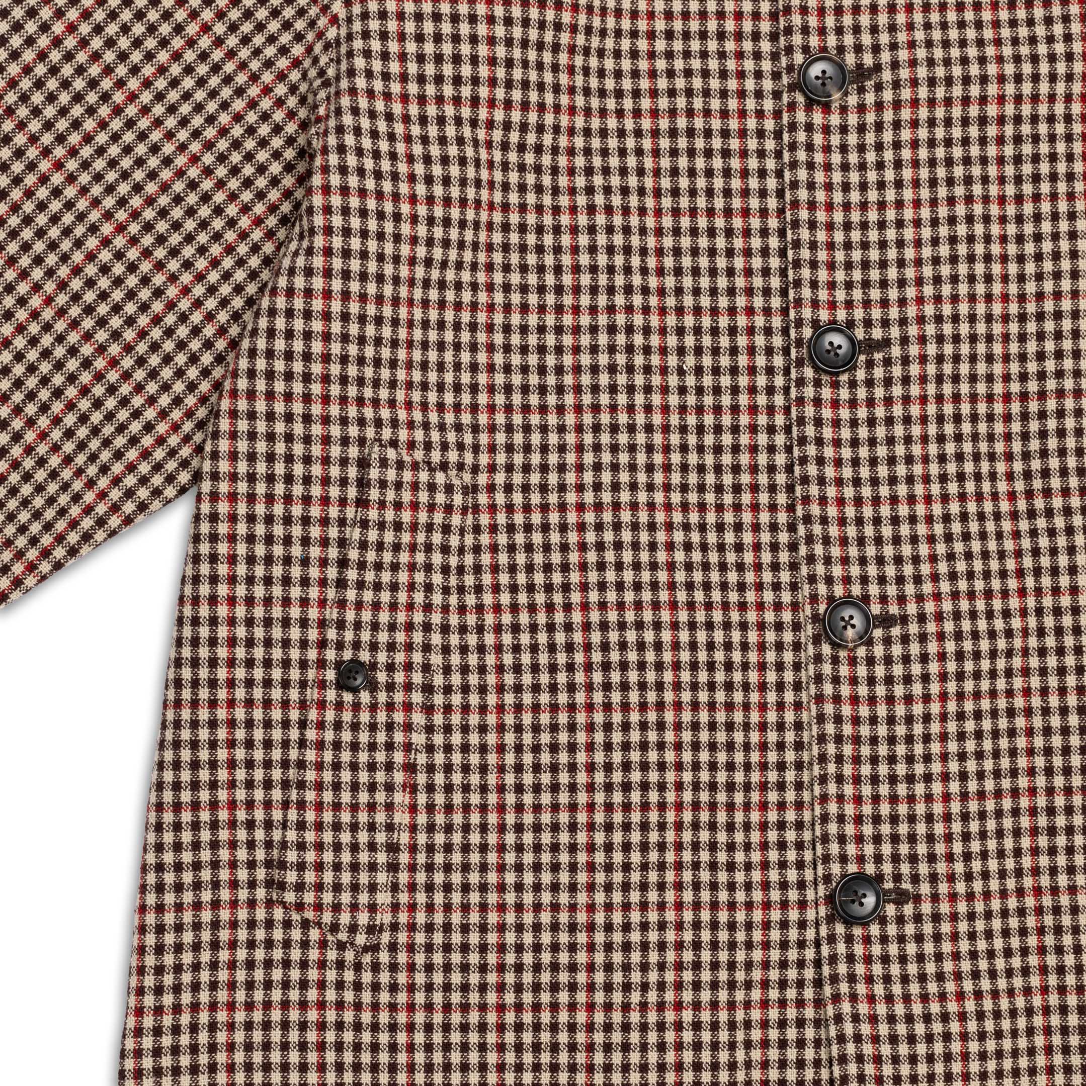 Anatomica Single Raglan 35 Reversible Coat Beige Check - Image 5