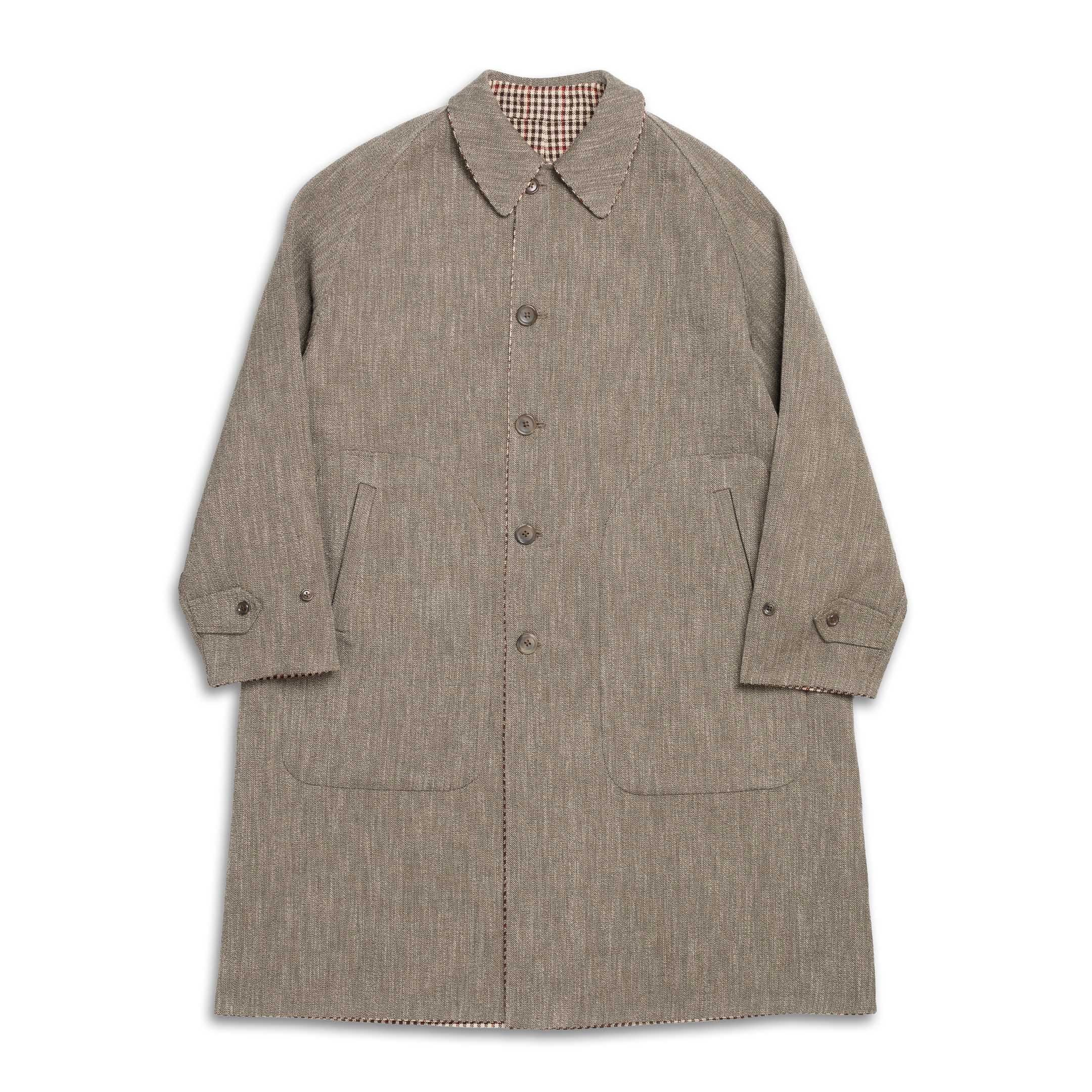 Anatomica Single Raglan 35 Reversible Coat Beige Check - Image 7