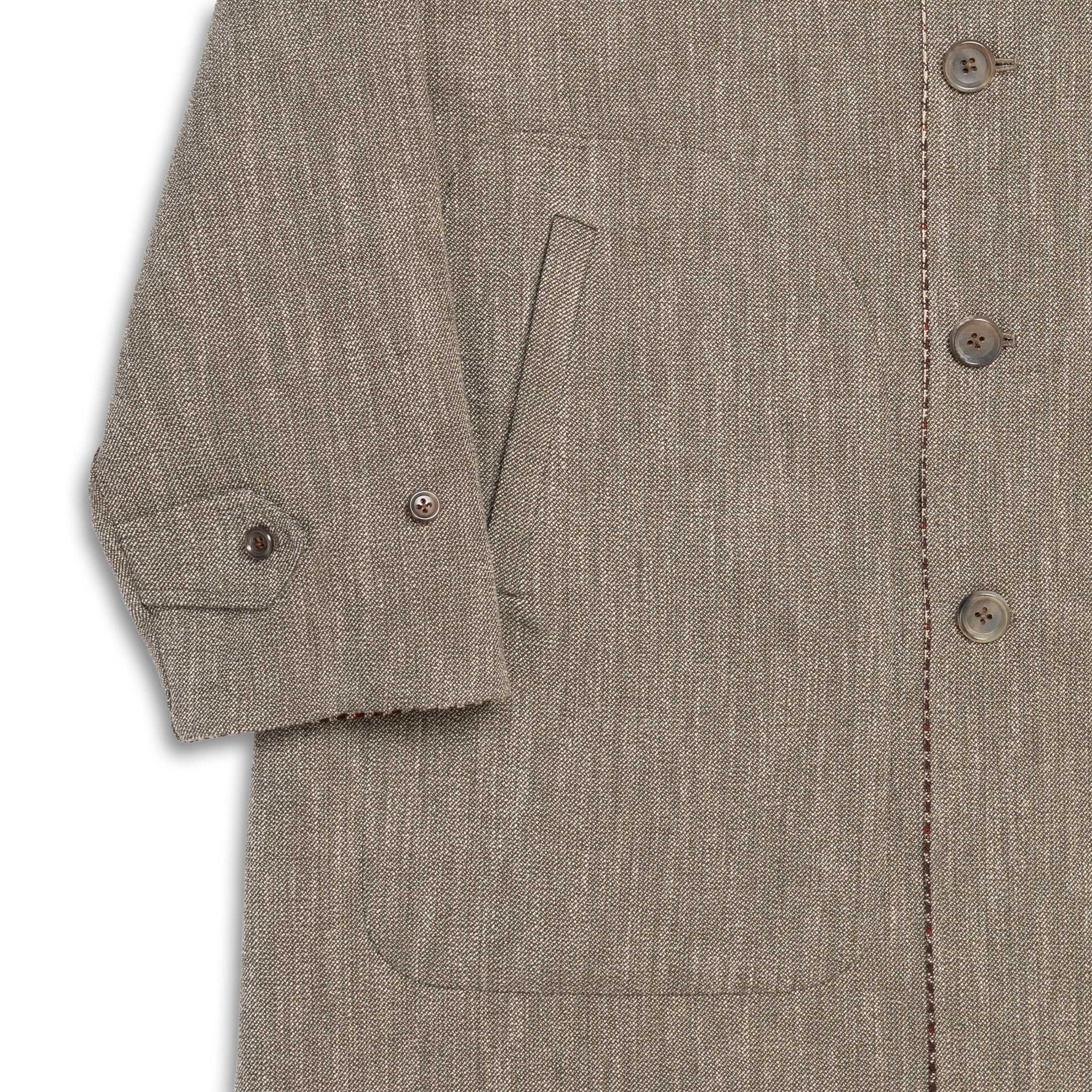 Anatomica Single Raglan 35 Reversible Coat Beige Check - Image 8