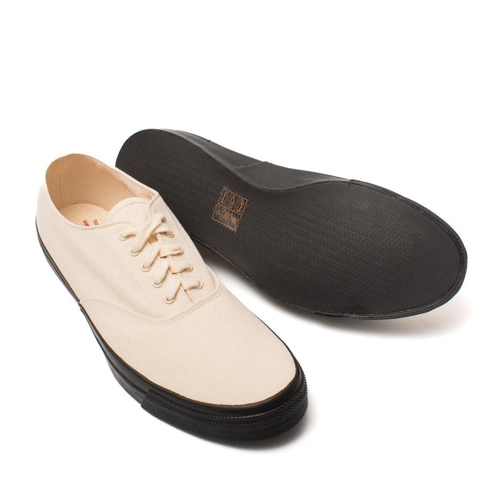 Anatomica x Wakouwa Deck Shoes Low Natural x Black - Image 4