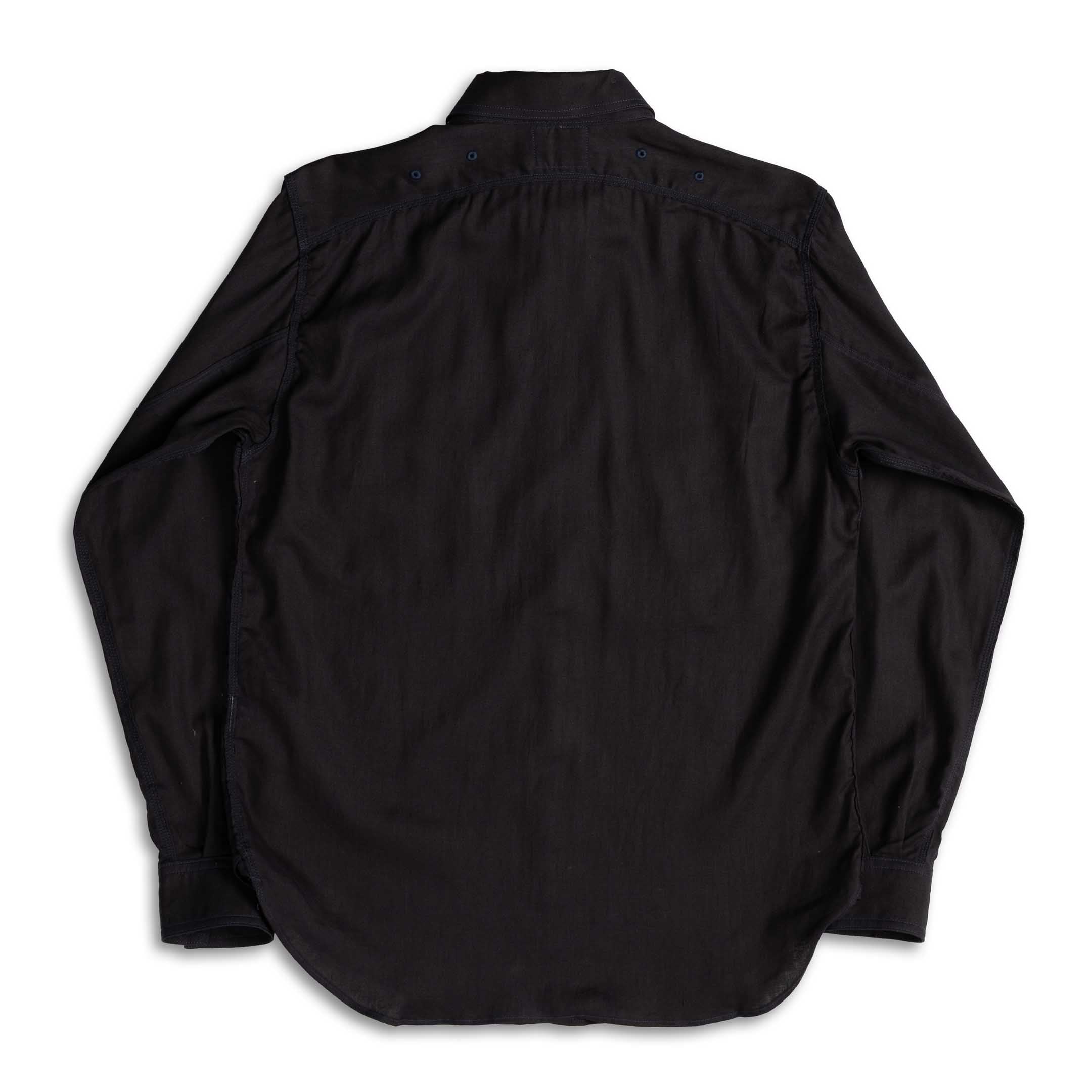 Big Yank Flyer Shirt Cotton/Linen Twill Navy - Image 2