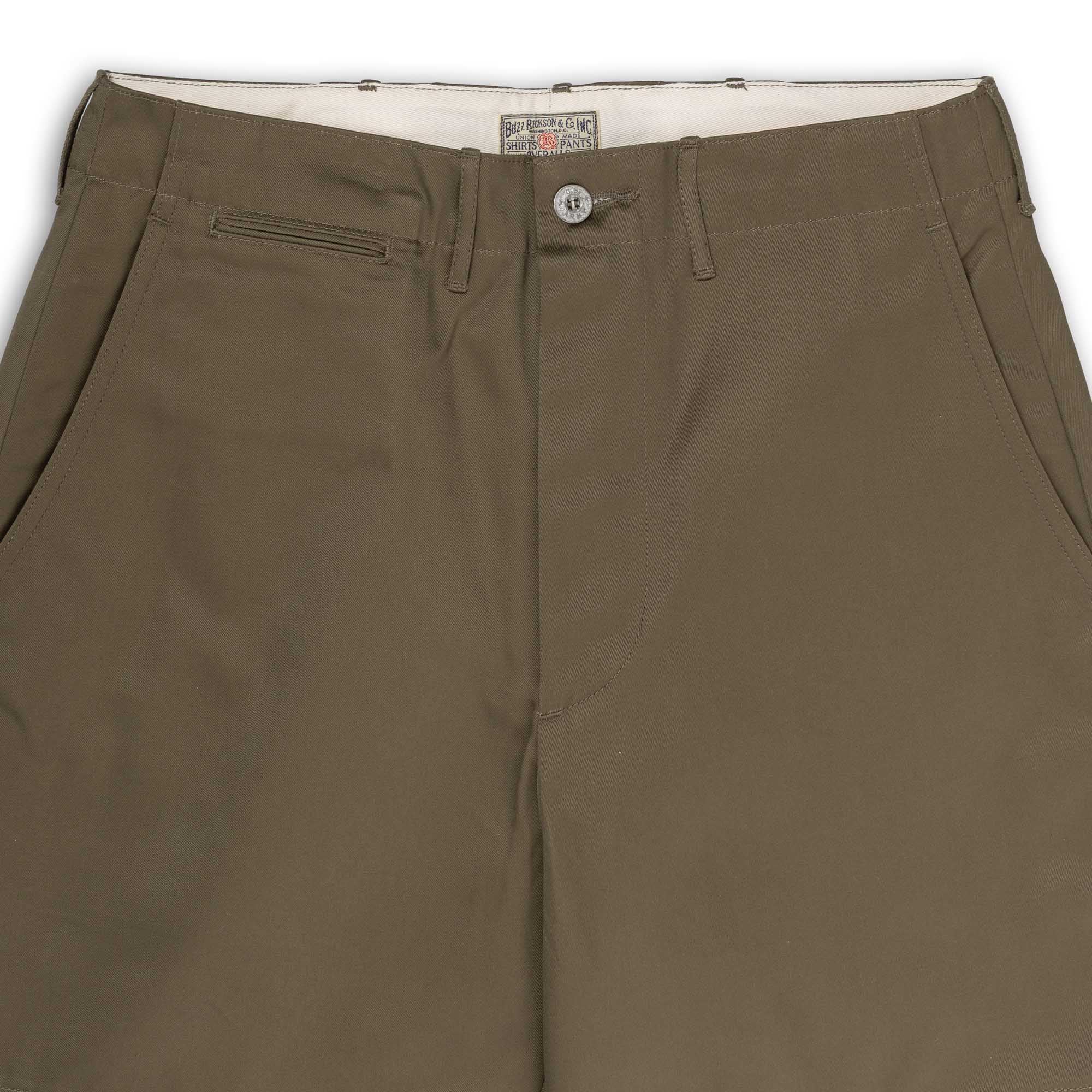 Buzz Rickson's 1945 Mod Chino Shorts Olive - Image 4