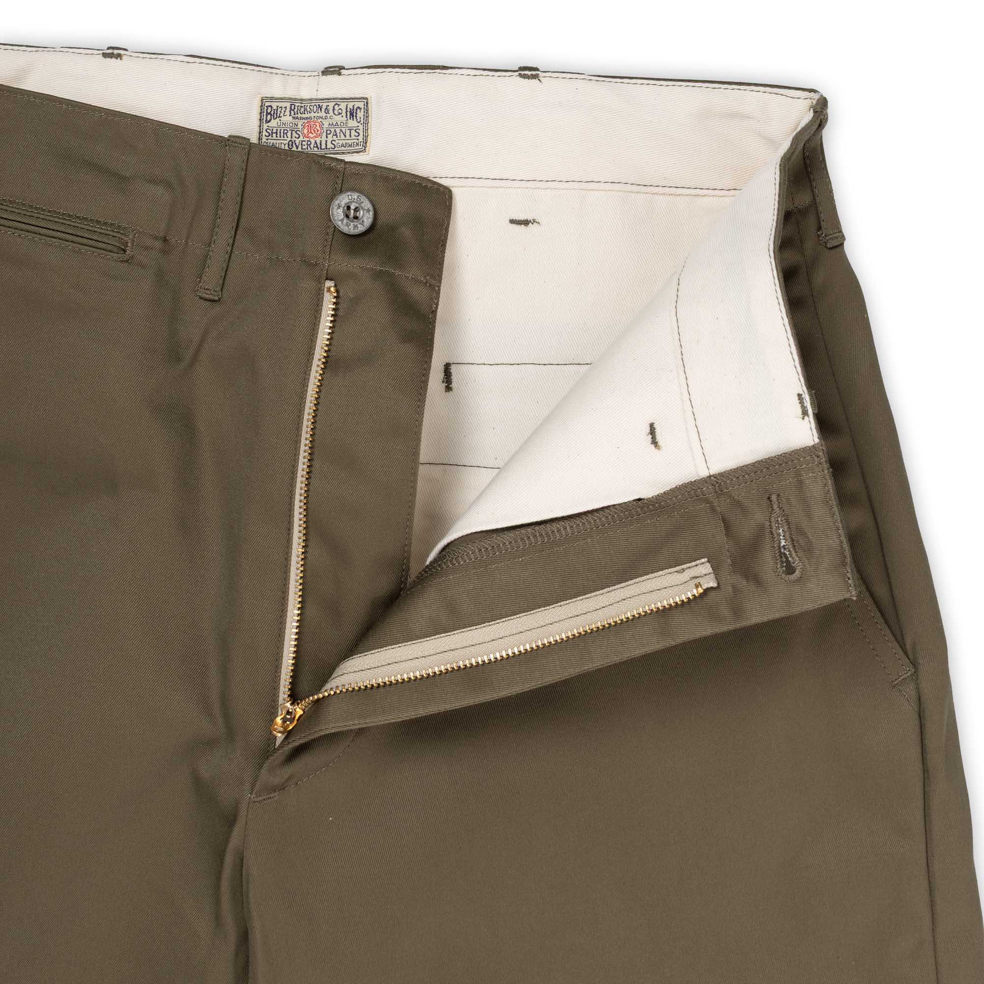 Buzz Rickson's 1945 Mod Chino Shorts Olive - Image 5