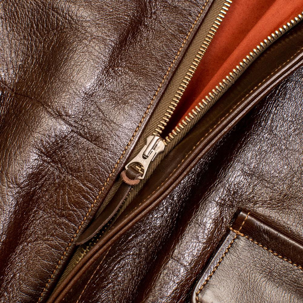 Buzz Rickson's Type A-2 Rough Wear 23380 No Stencil Leather Jacket Seal Brown - Image 5