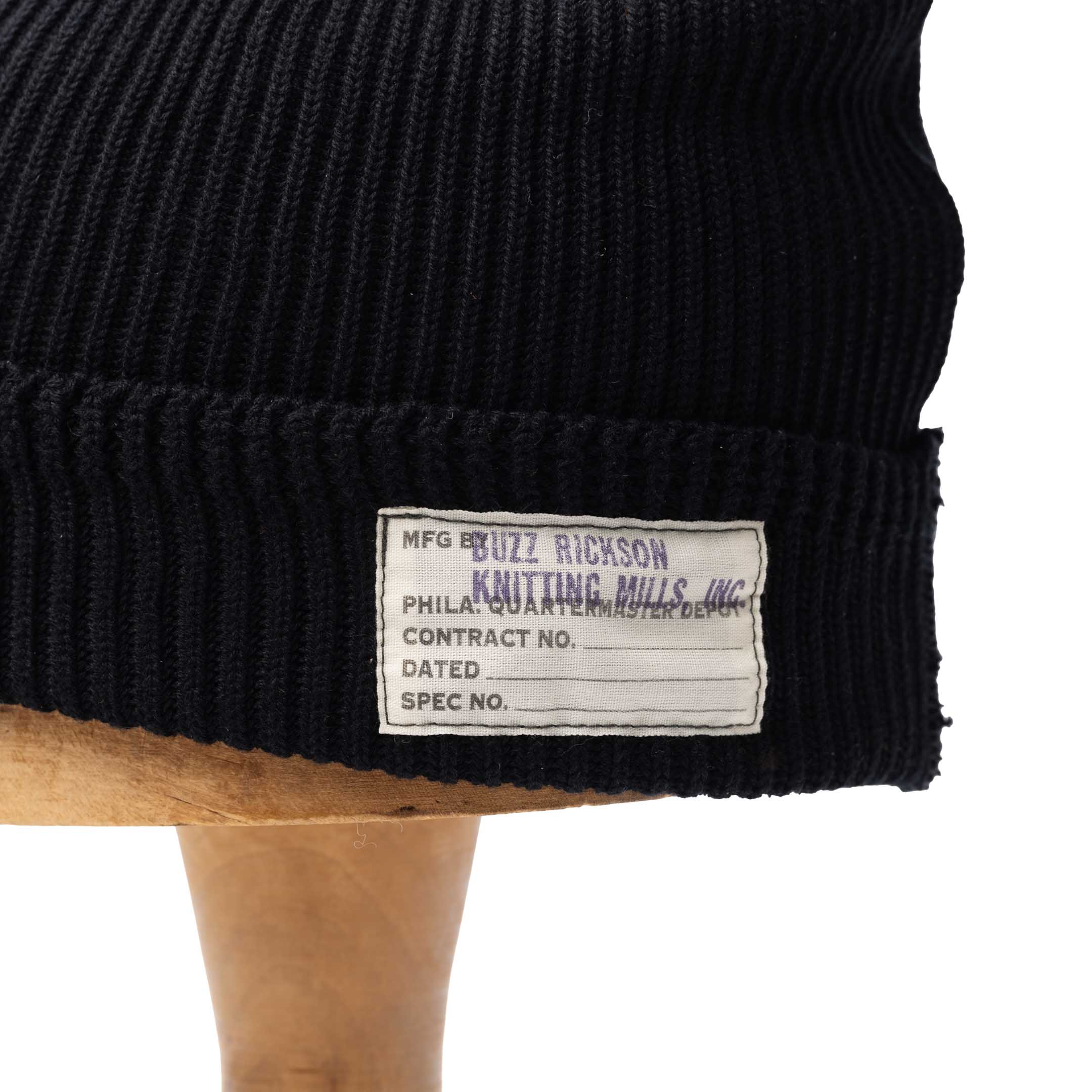 Buzz Rickson's Cotton Watch Cap Black - Image 2