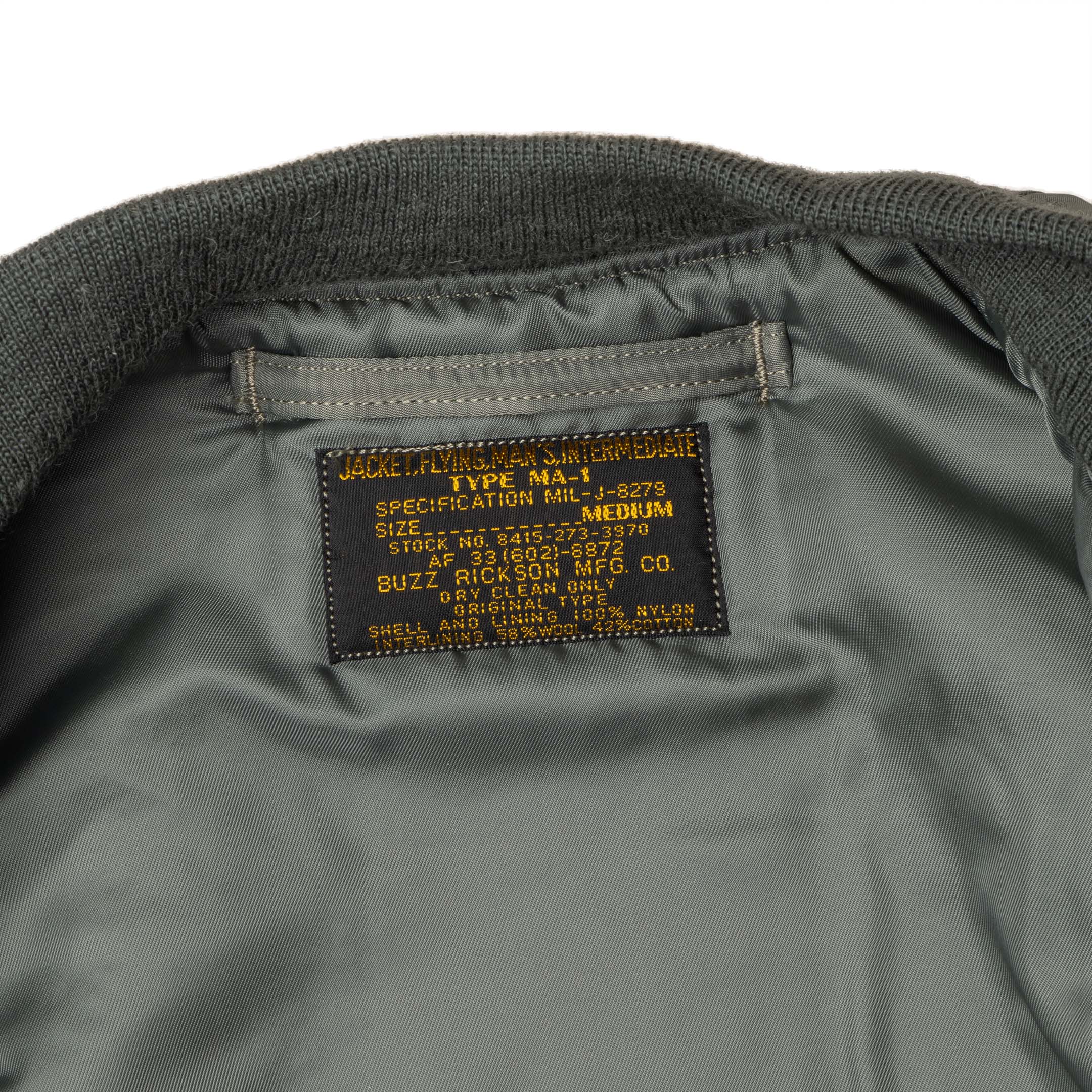 Buzz Rickson's MA-1 Slender OG Spec - Image 6
