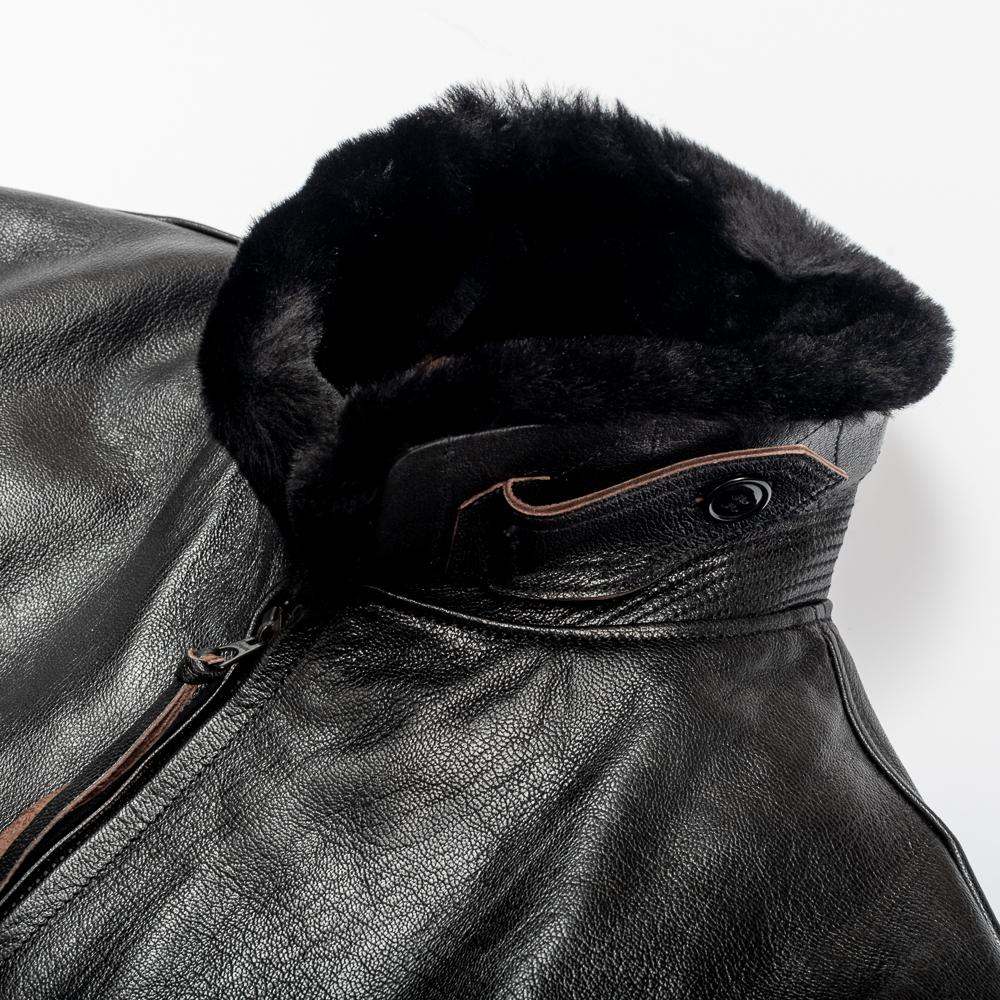 Buzz Rickson's x William Gibson G-1 Leather Jacket Black - Image 4