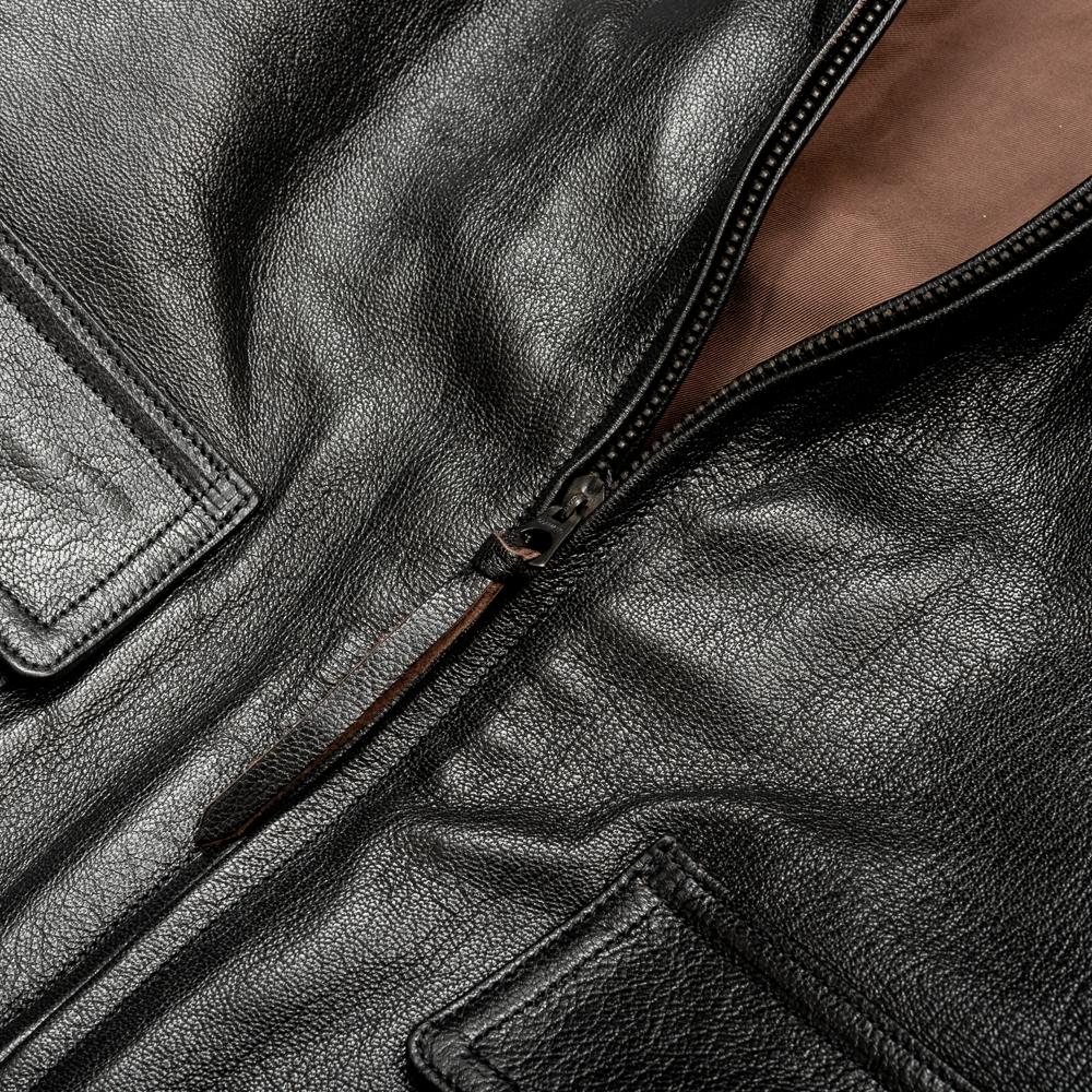 Buzz Rickson's x William Gibson G-1 Leather Jacket Black - Image 5