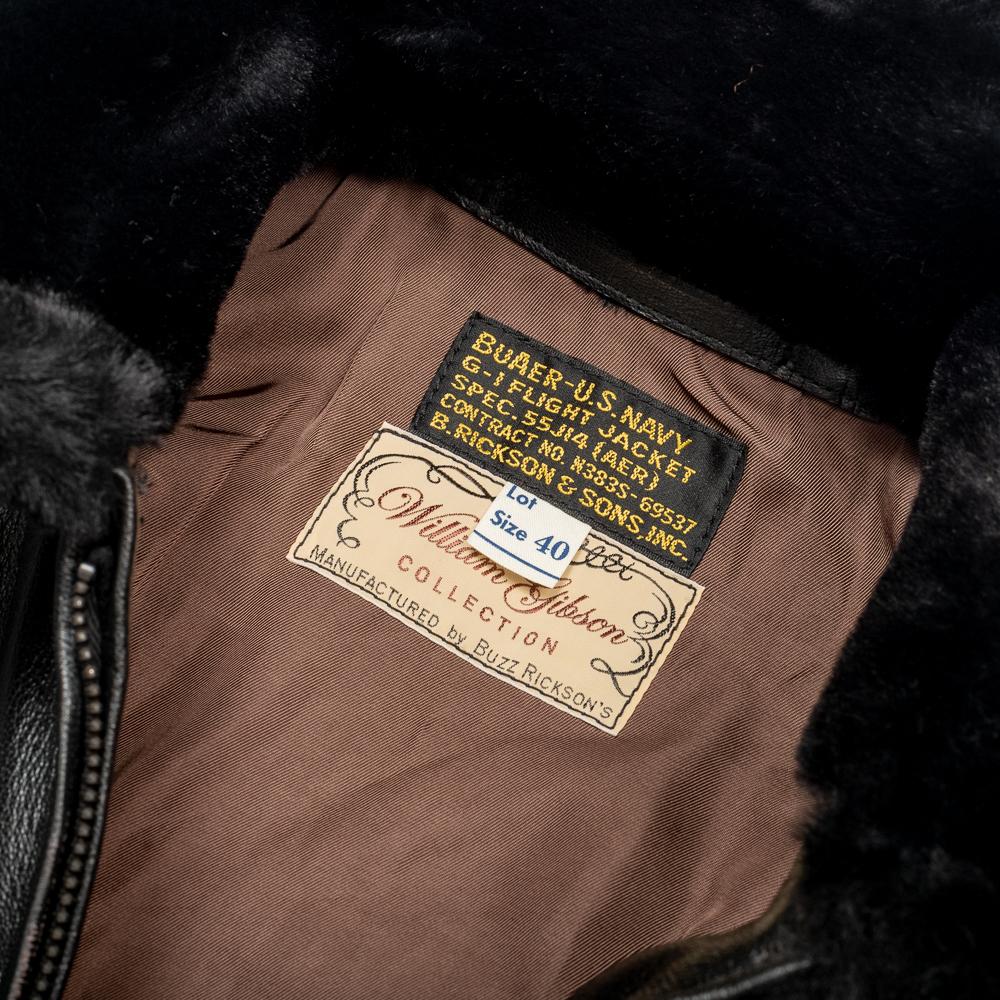 Buzz Rickson's x William Gibson G-1 Leather Jacket Black - Image 6