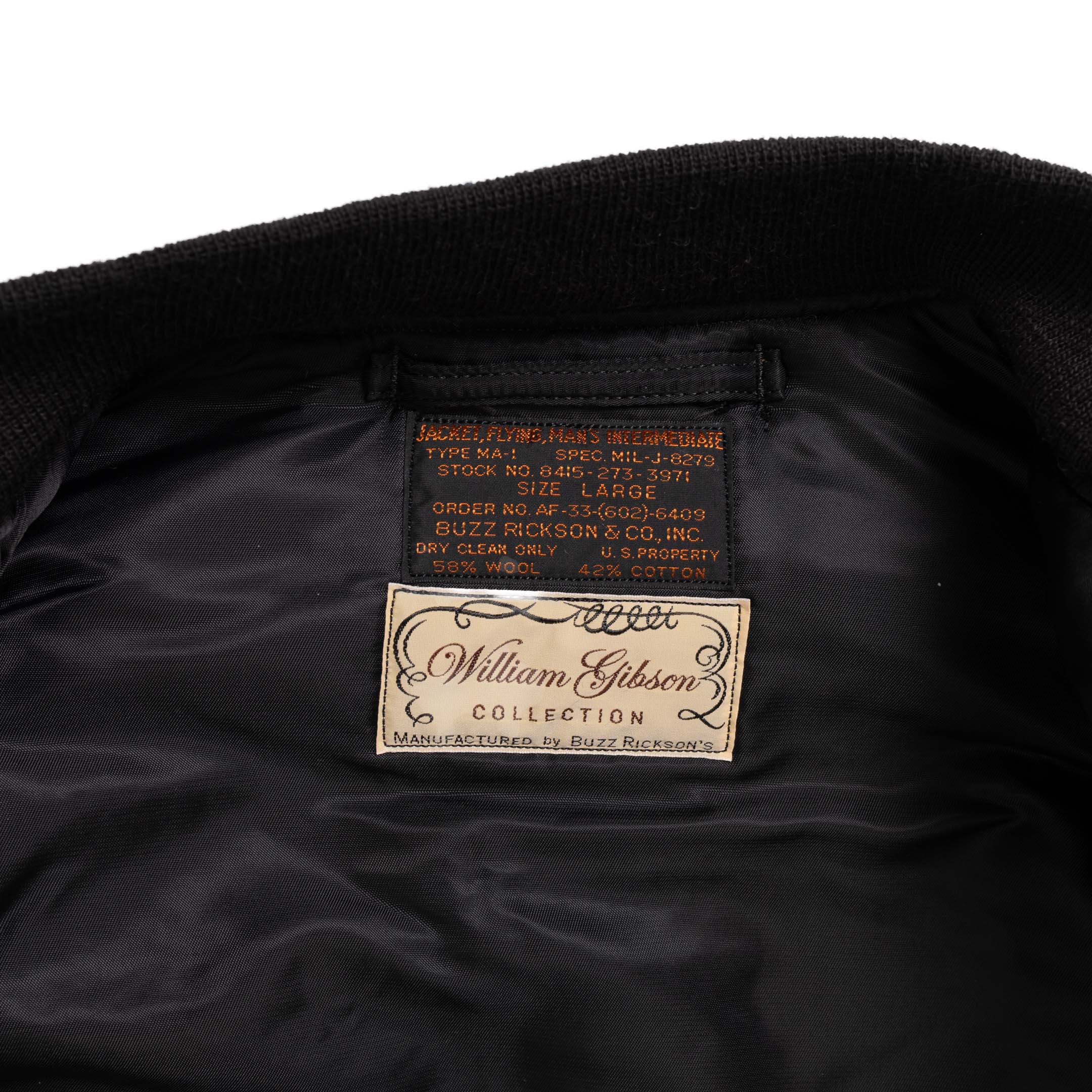 Buzz Rickson's x William Gibson MA-1 Albert Turner Black - Image 9