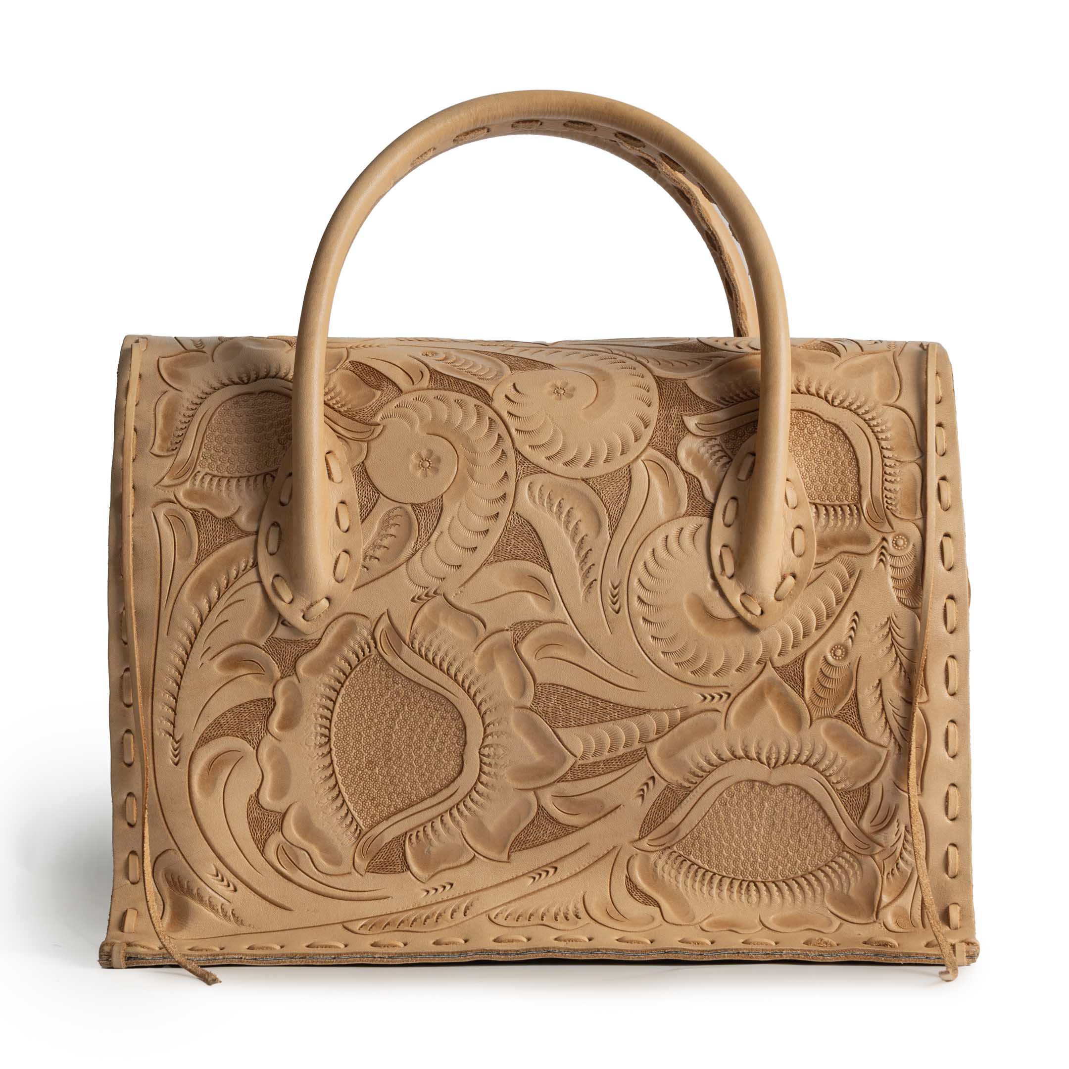 Chamula Concho West Stitch Cravin Bag L Tan 1 - Image 5