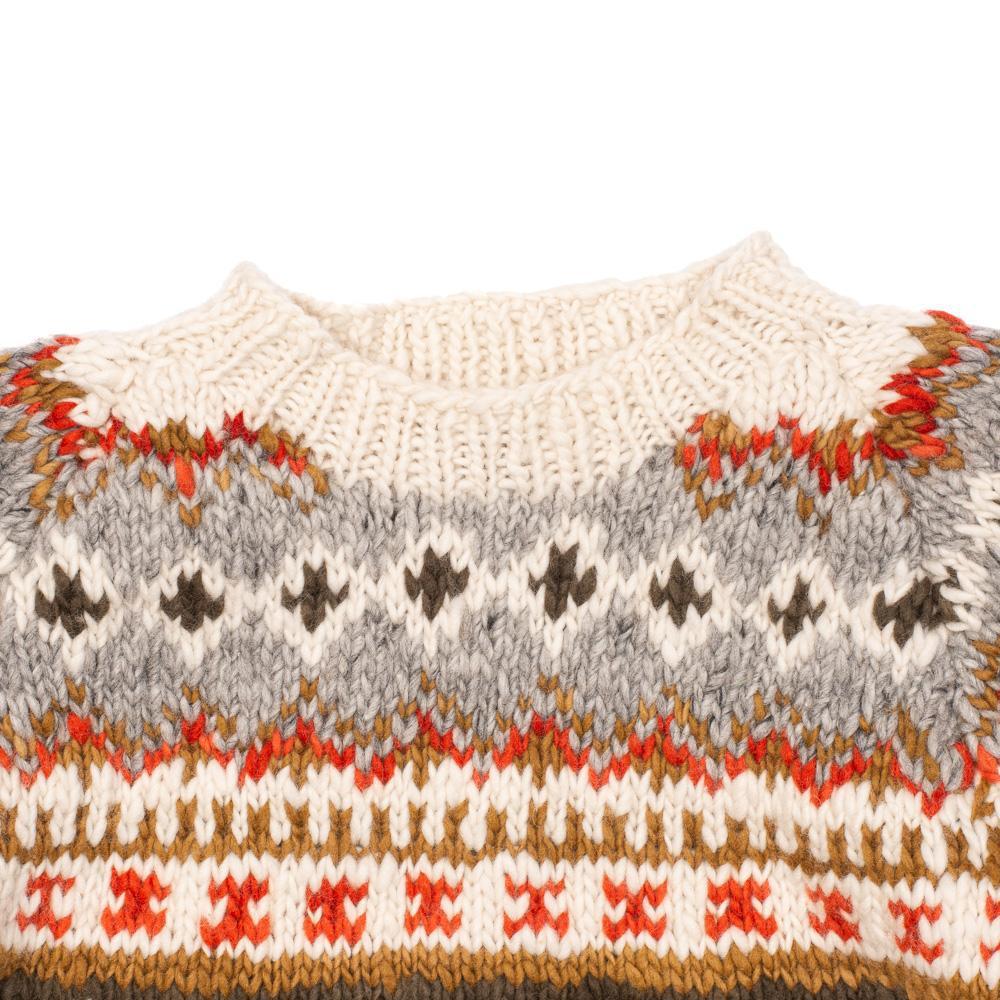 Chamula Fair Isle #3 Pullover Sweater Ivory - Image 2