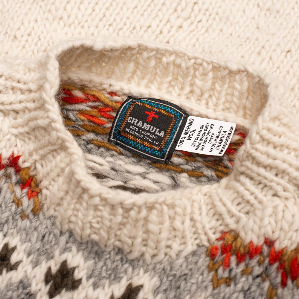 Chamula Fair Isle #3 Pullover Sweater Ivory - Image 3