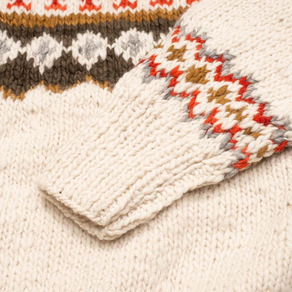 Chamula Fair Isle #3 Pullover Sweater Ivory - Image 6
