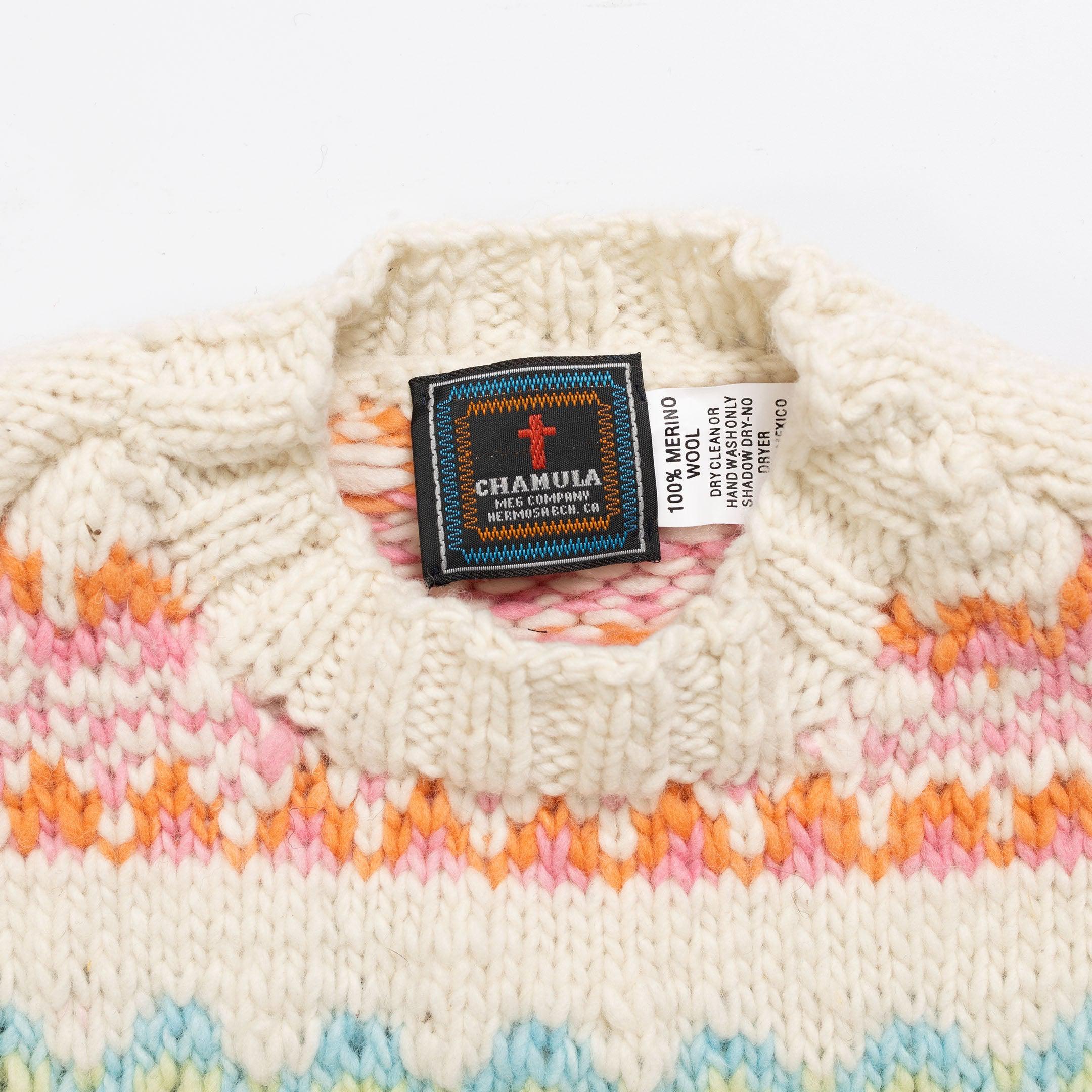 Chamula Fair Isle #8 Pullover Sweater Ivory - Image 3