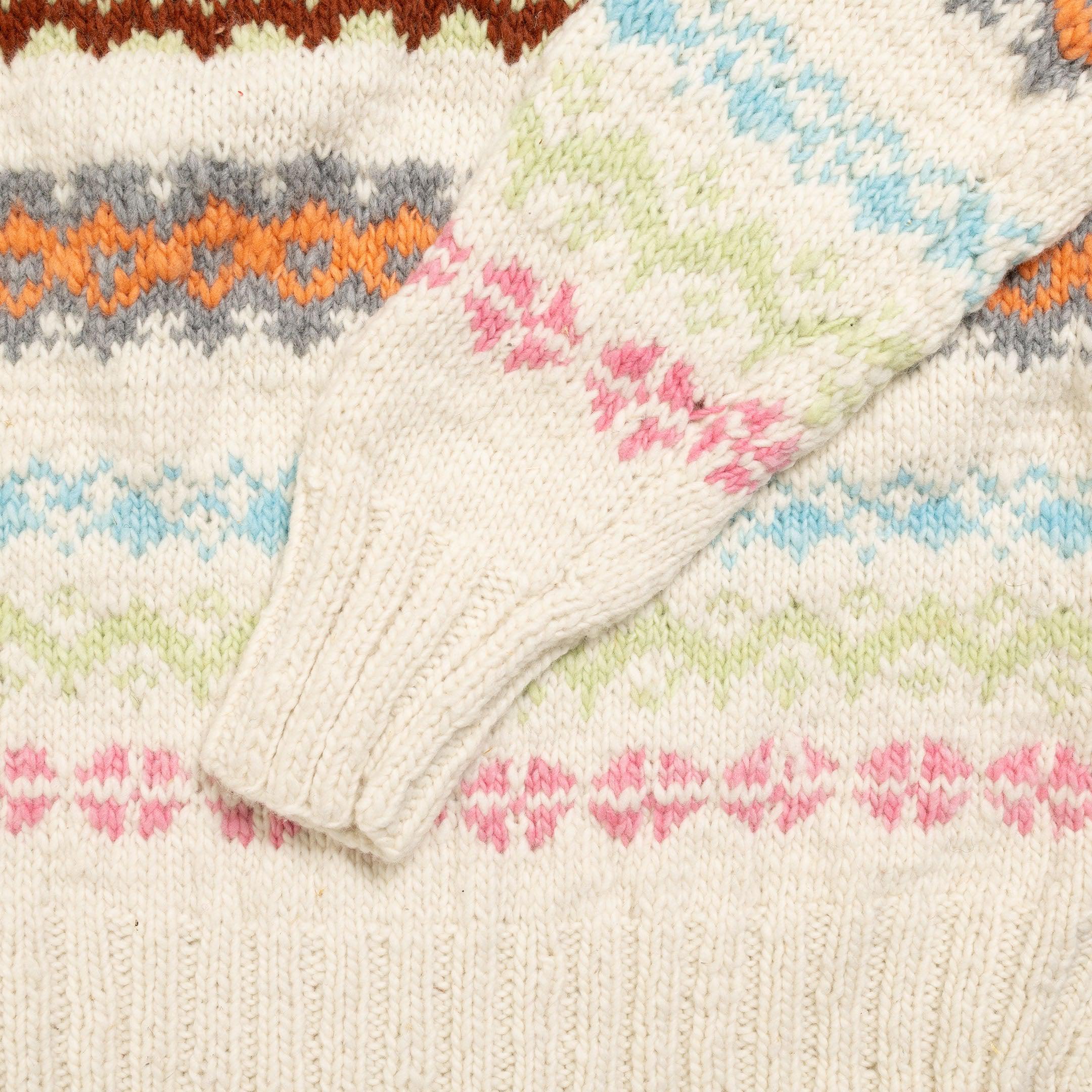 Chamula Fair Isle #8 Pullover Sweater Ivory - Image 5