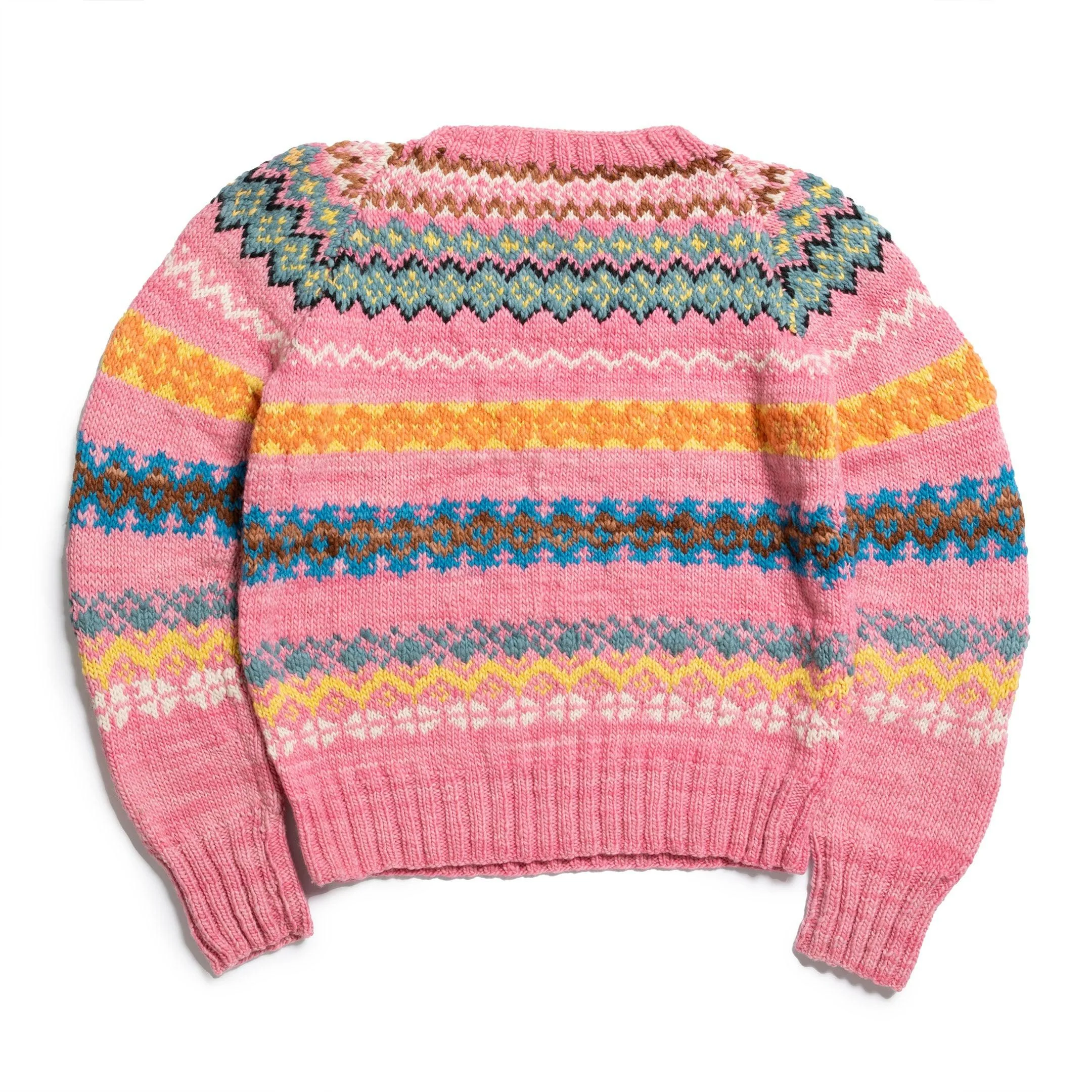 Chamula Fair Isle #8 Pullover Sweater Lt. Pink - Image 2