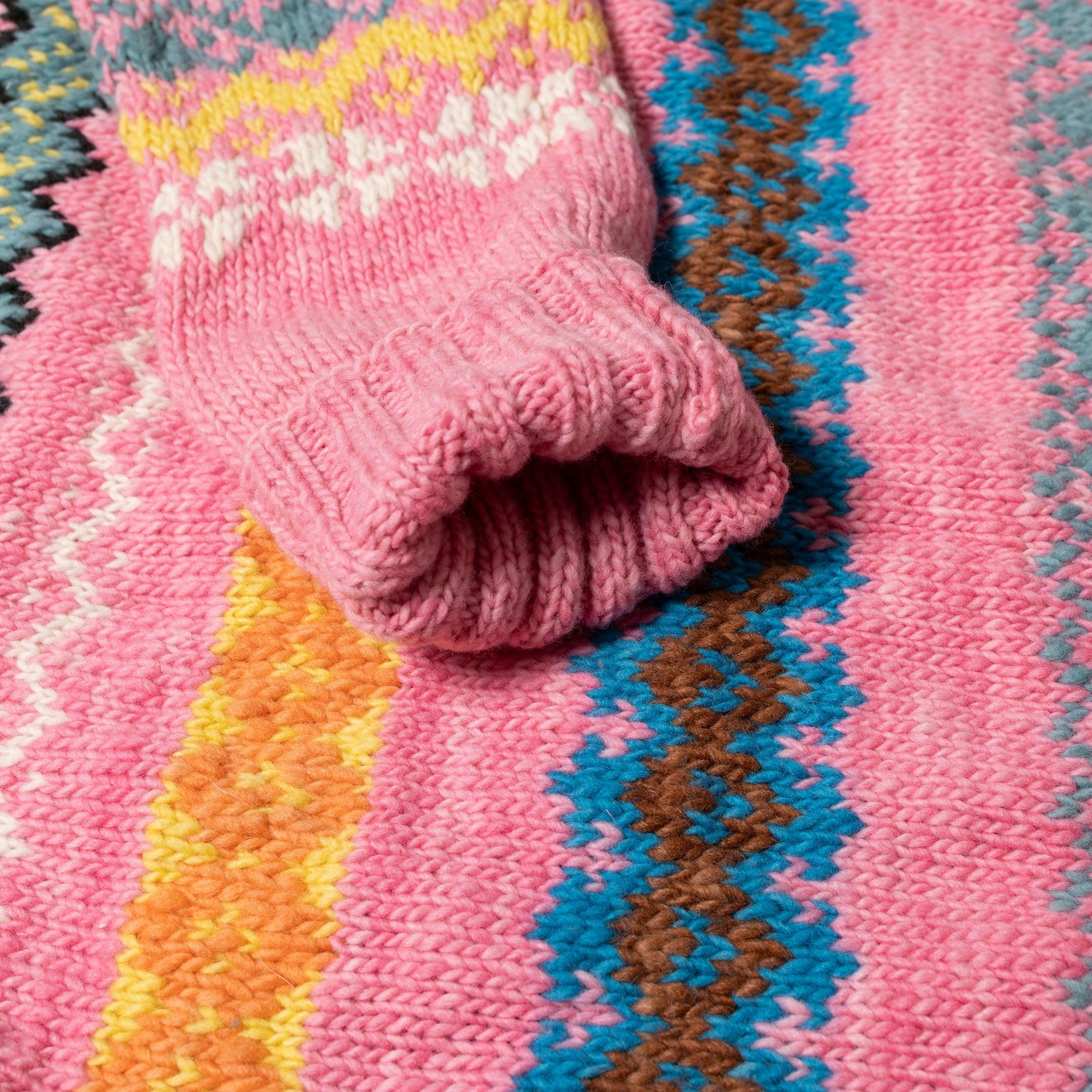 Chamula Fair Isle #8 Pullover Sweater Lt. Pink - Image 4