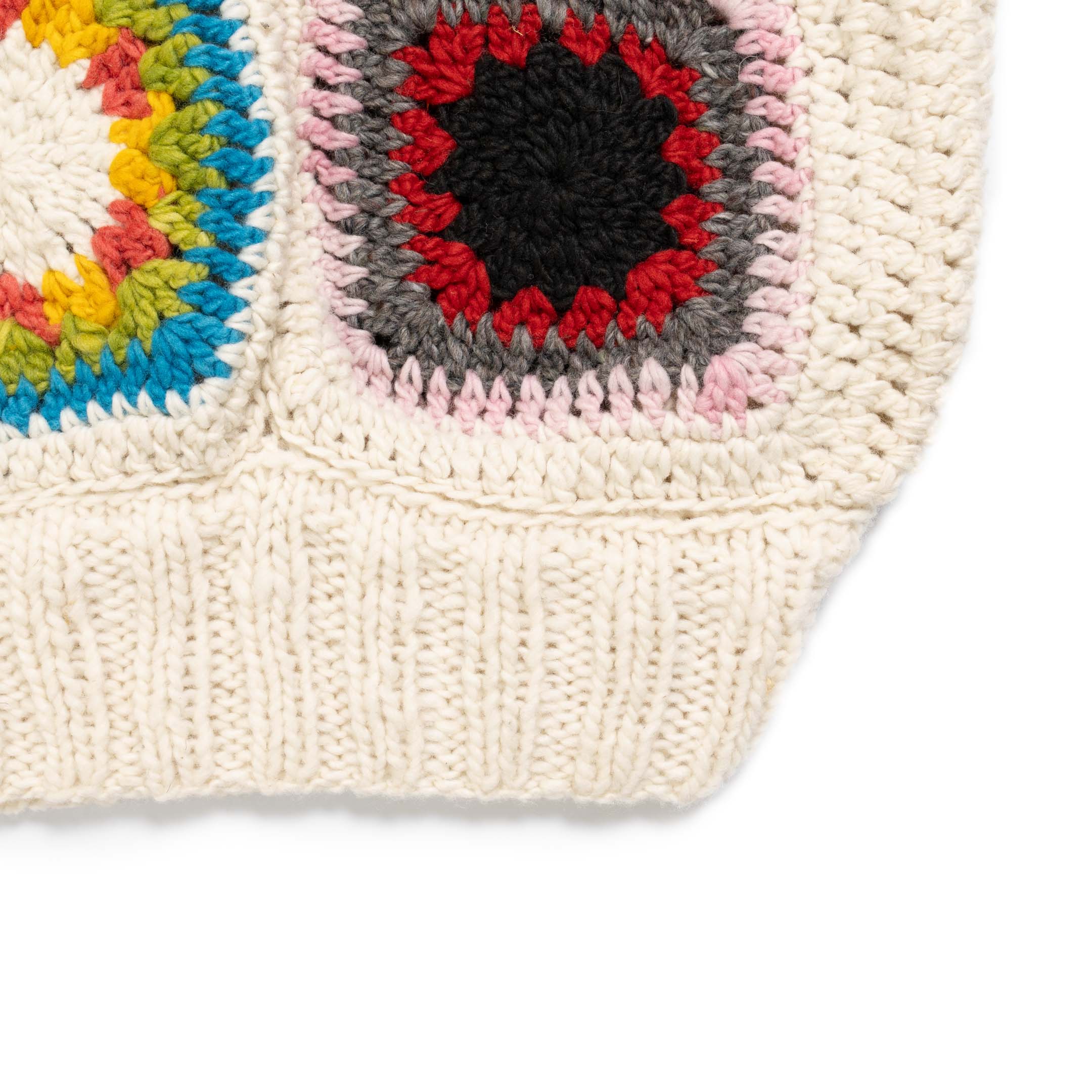 Chamula Granny Square Turtleneck Pullover Ivory - Image 6