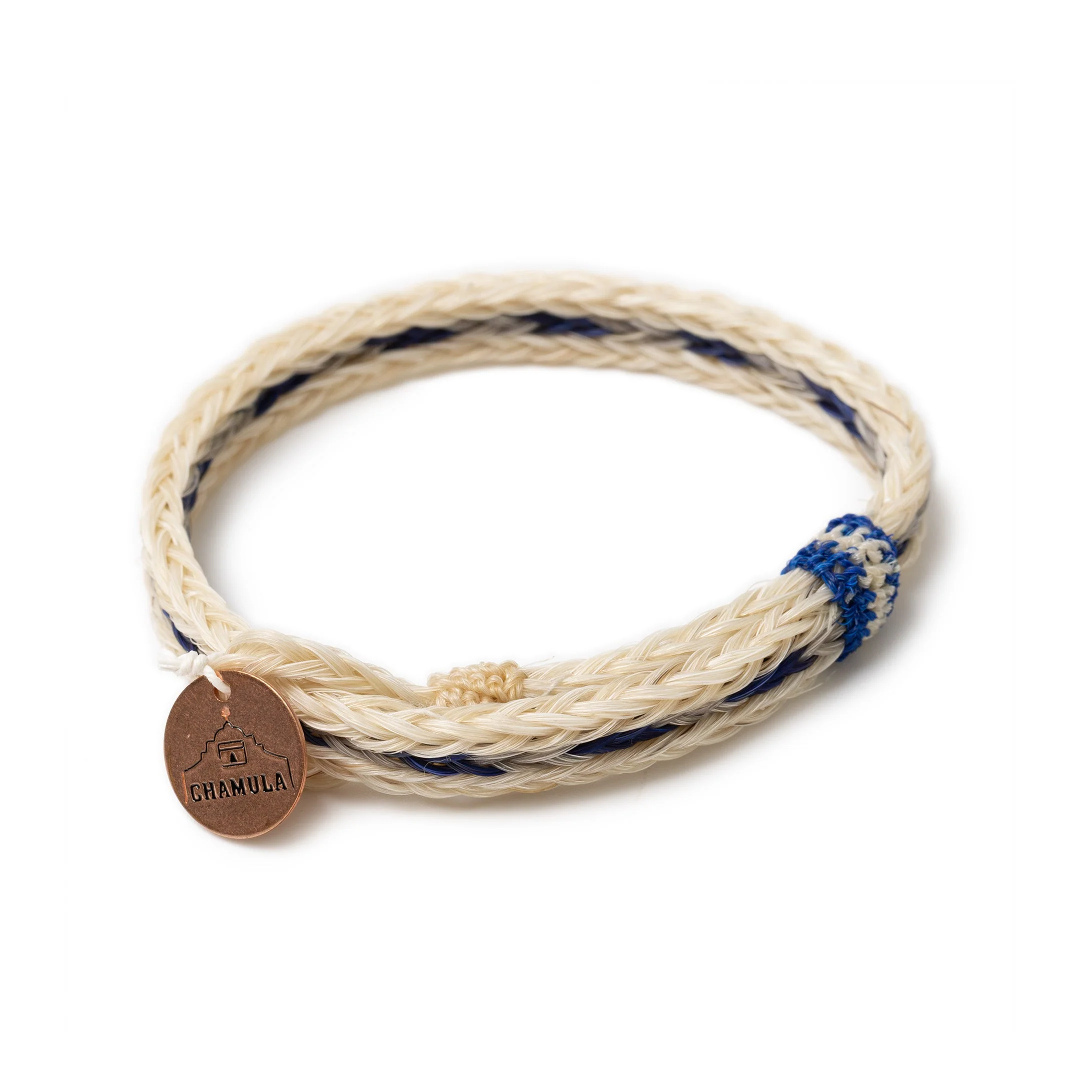 Chamula H.H. Braided Bracelet White x Blue x Grey