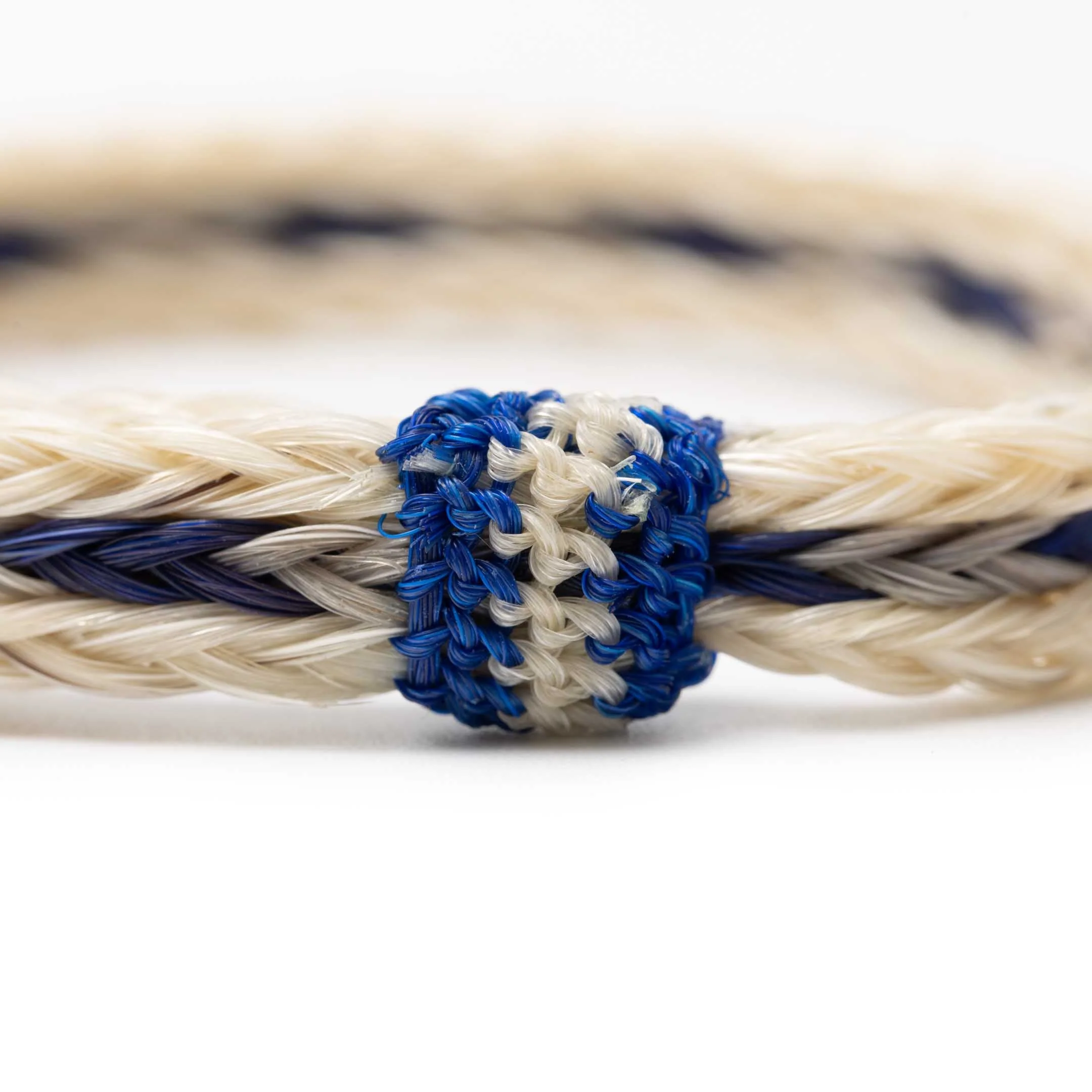 Chamula H.H. Braided Bracelet White x Blue x Grey - Image 2
