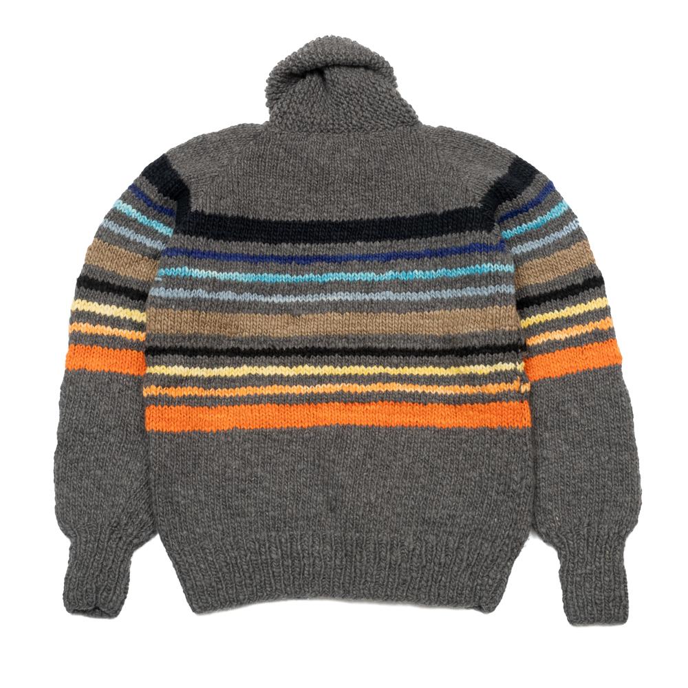 Chamula Multi Stripe Zipper Cardigan Grey Multi - Image 4