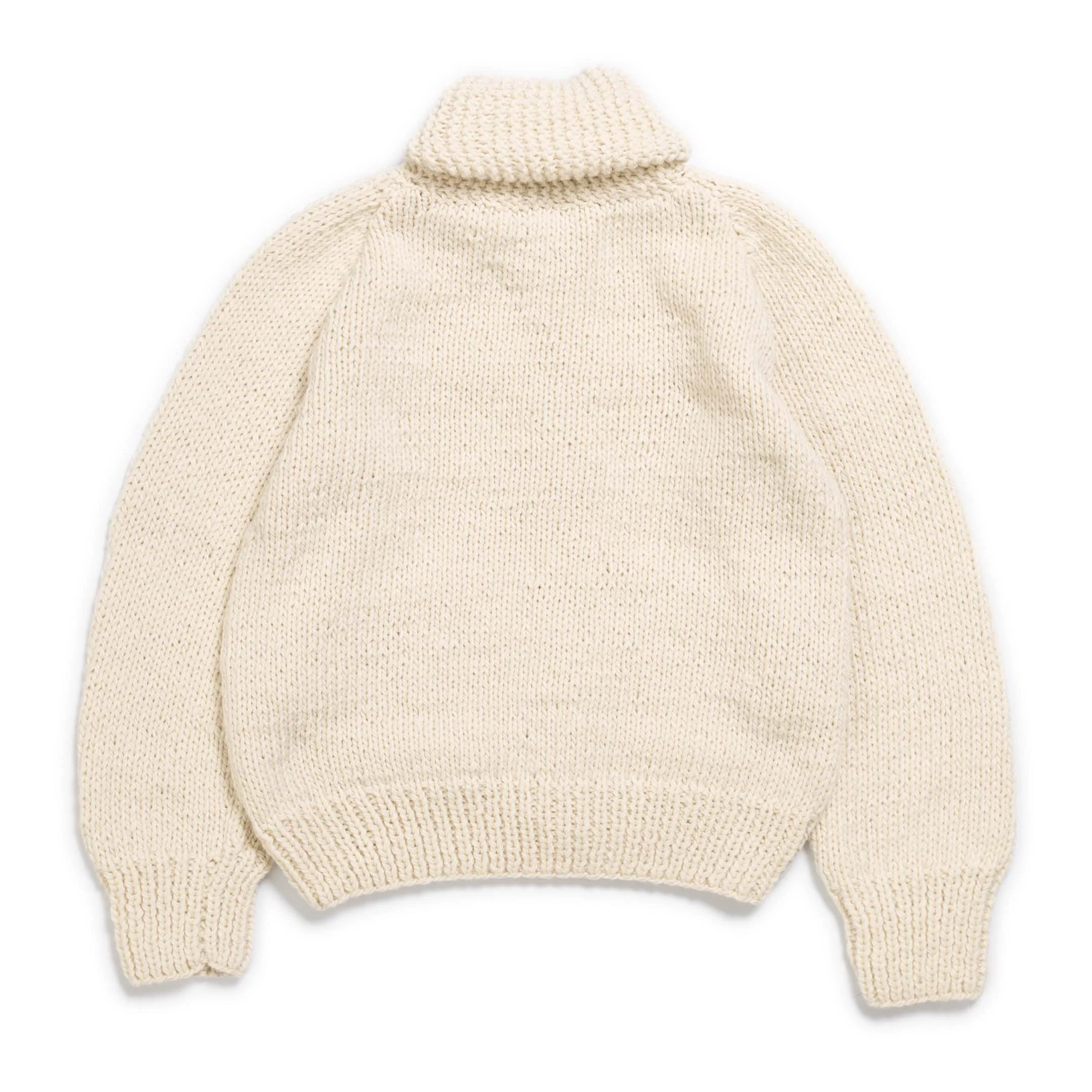 Chamula Shawl Collar Loop Button Cardigan Ivory - Image 2